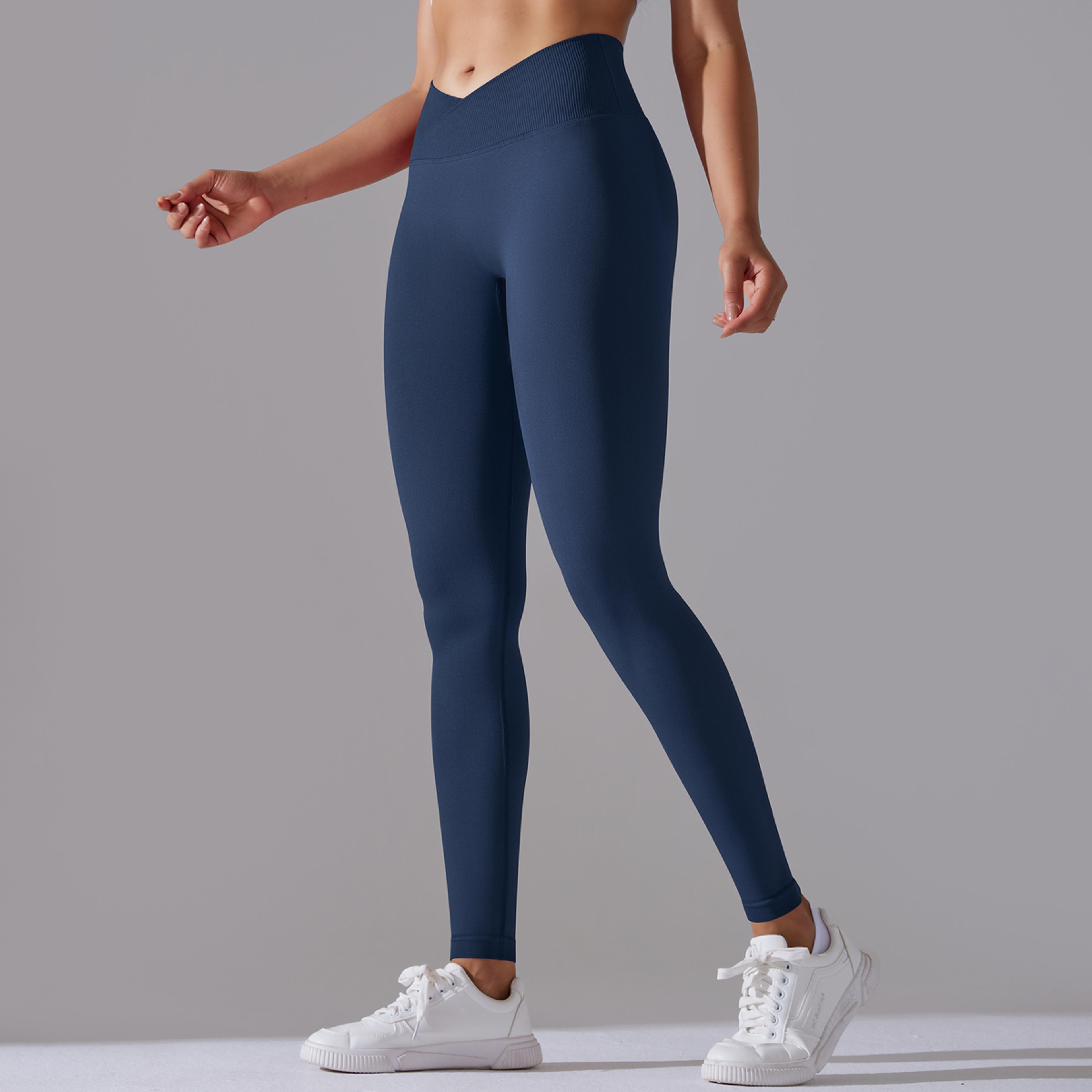 Womens Seamless High Waist Yoga Leggings With Crossover Waistband And ButtLifting Design 16