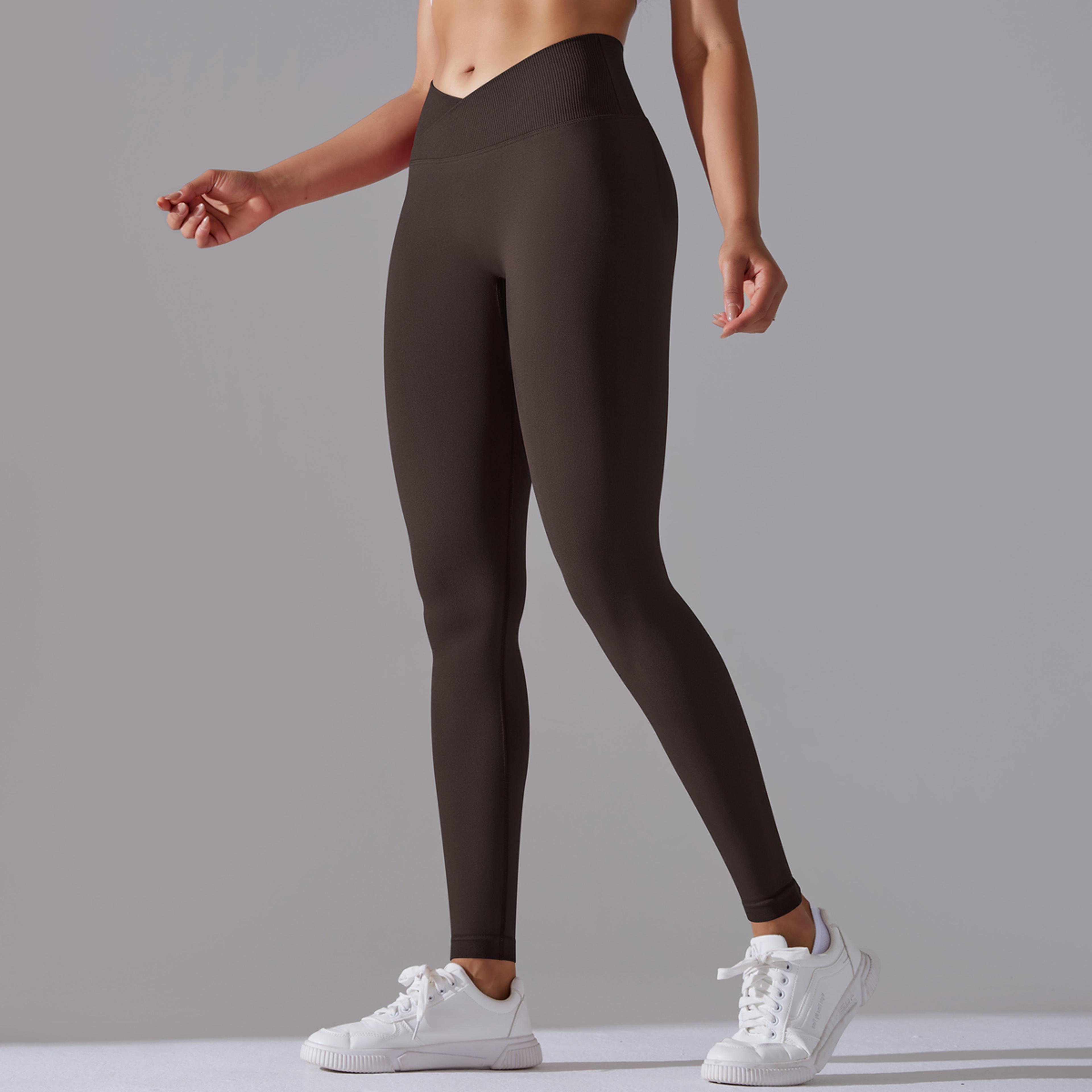 Womens Seamless High Waist Yoga Leggings With Crossover Waistband And ButtLifting Design 17