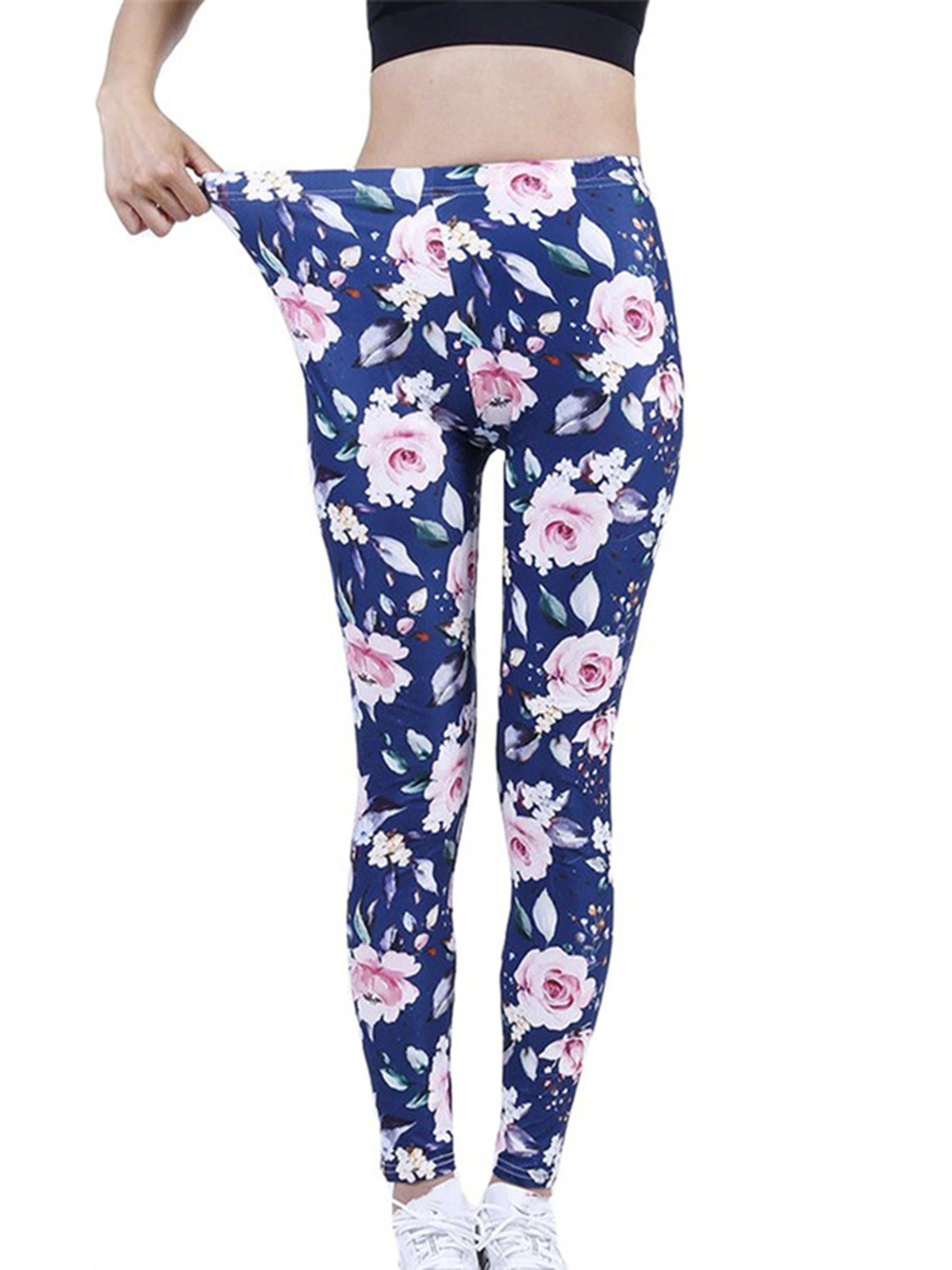 Womens Floral Print Leggings With MidRise Waist And Stretch Fabric 13