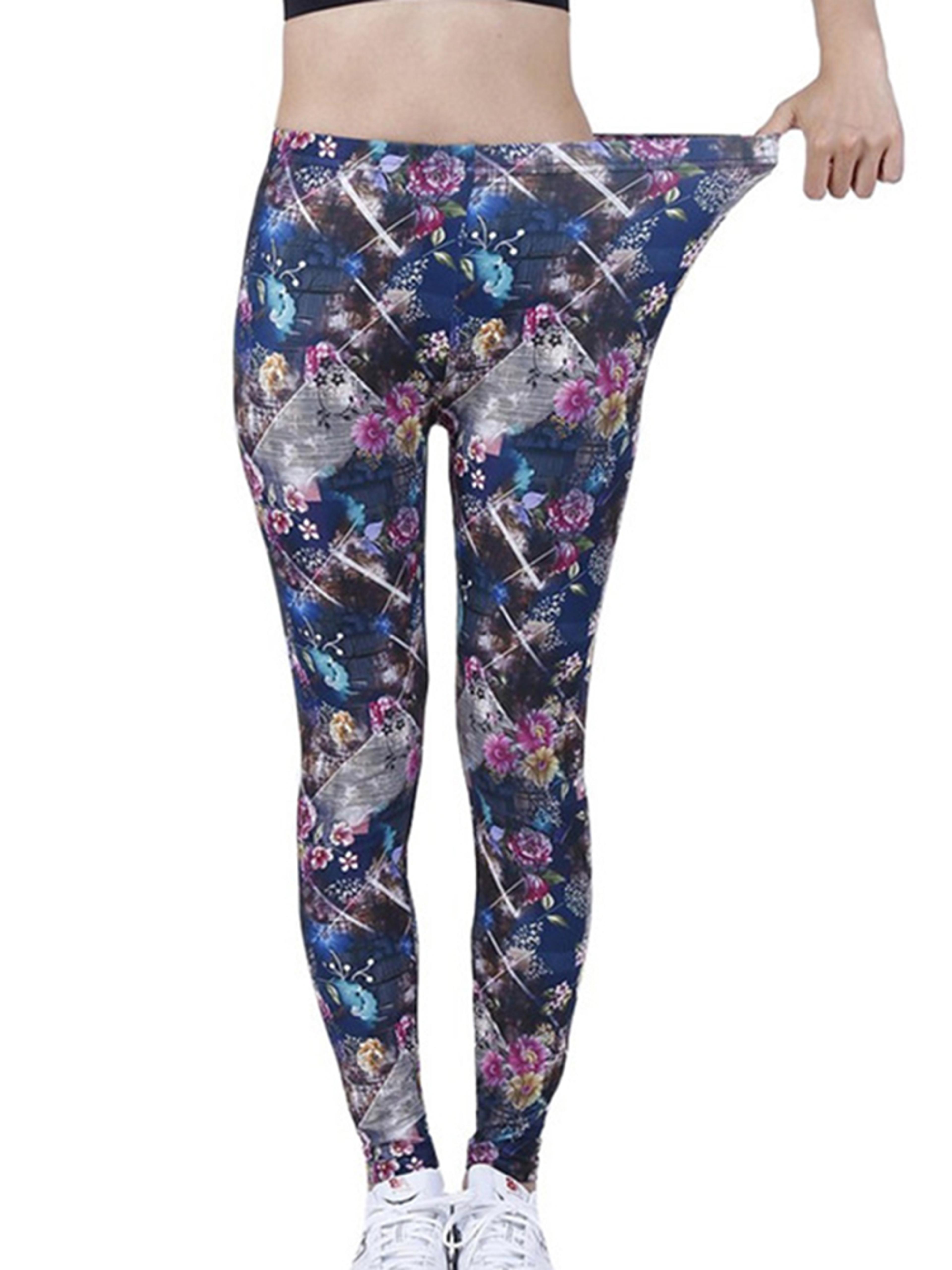 Womens Floral Print Leggings With MidRise Waist And Stretch Fabric 27
