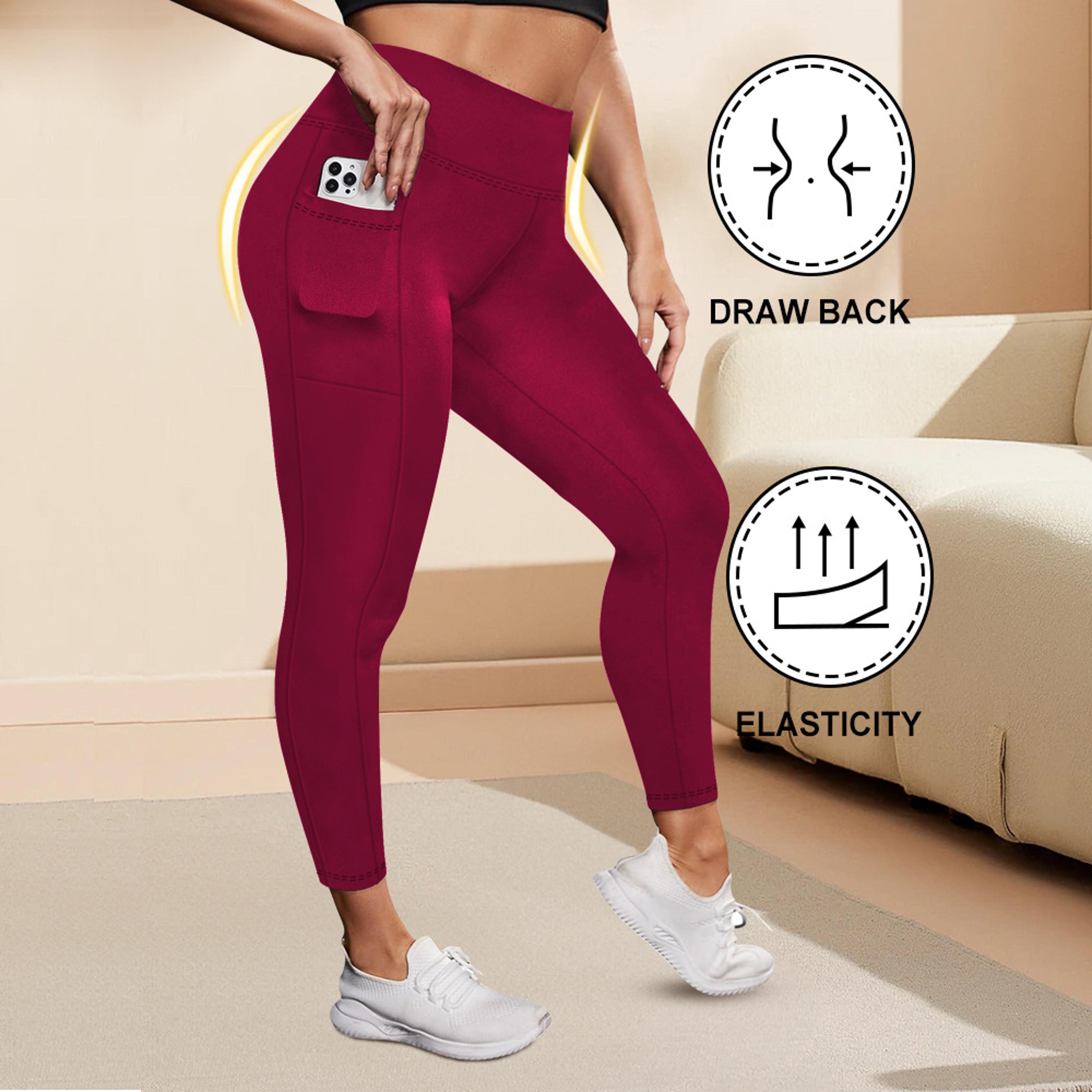 Womens Plus Size HighWaisted Yoga Leggings With Pockets And ButtLifting Design 8