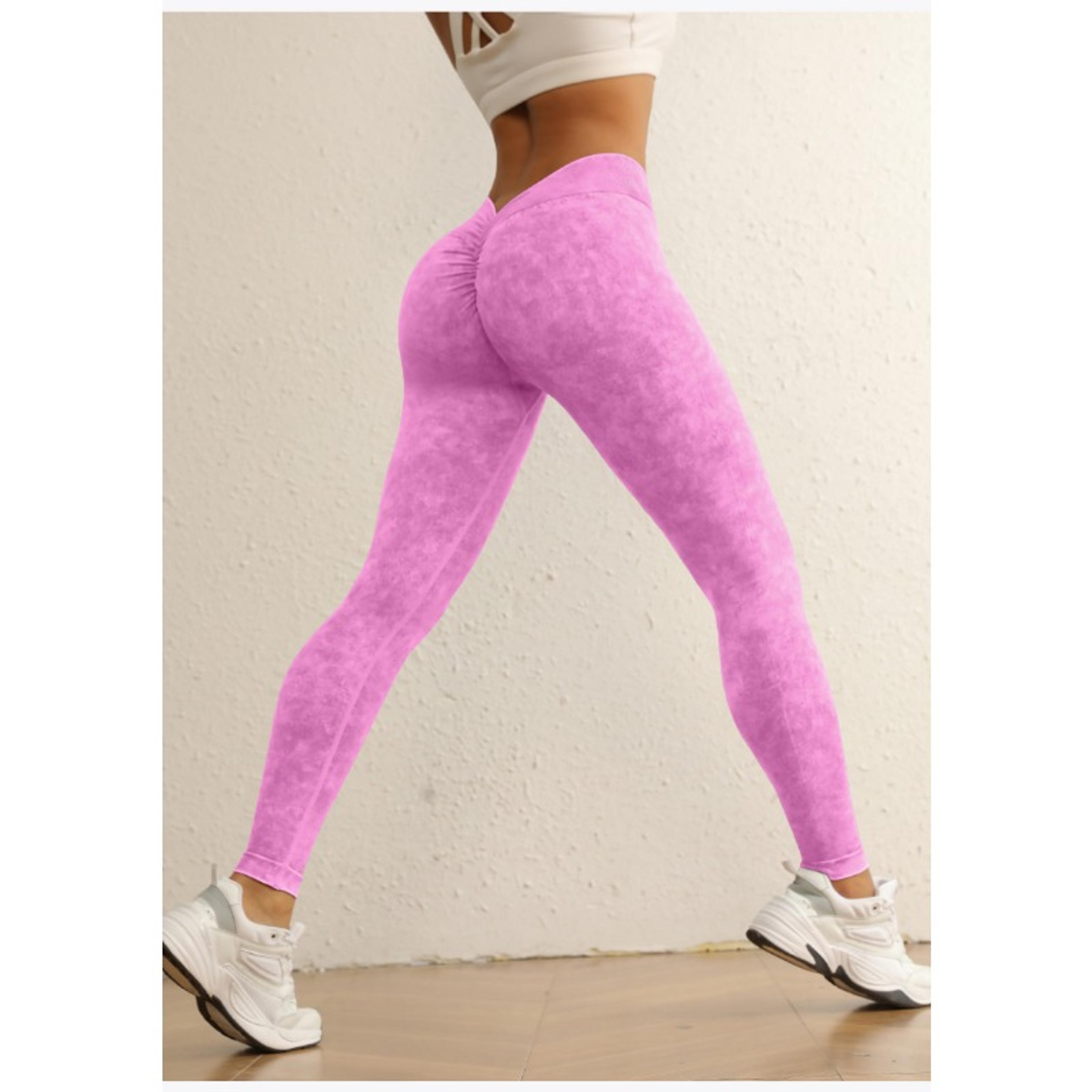 Womens Seamless High Waist VBack Booty Lifting Yoga Leggings 7