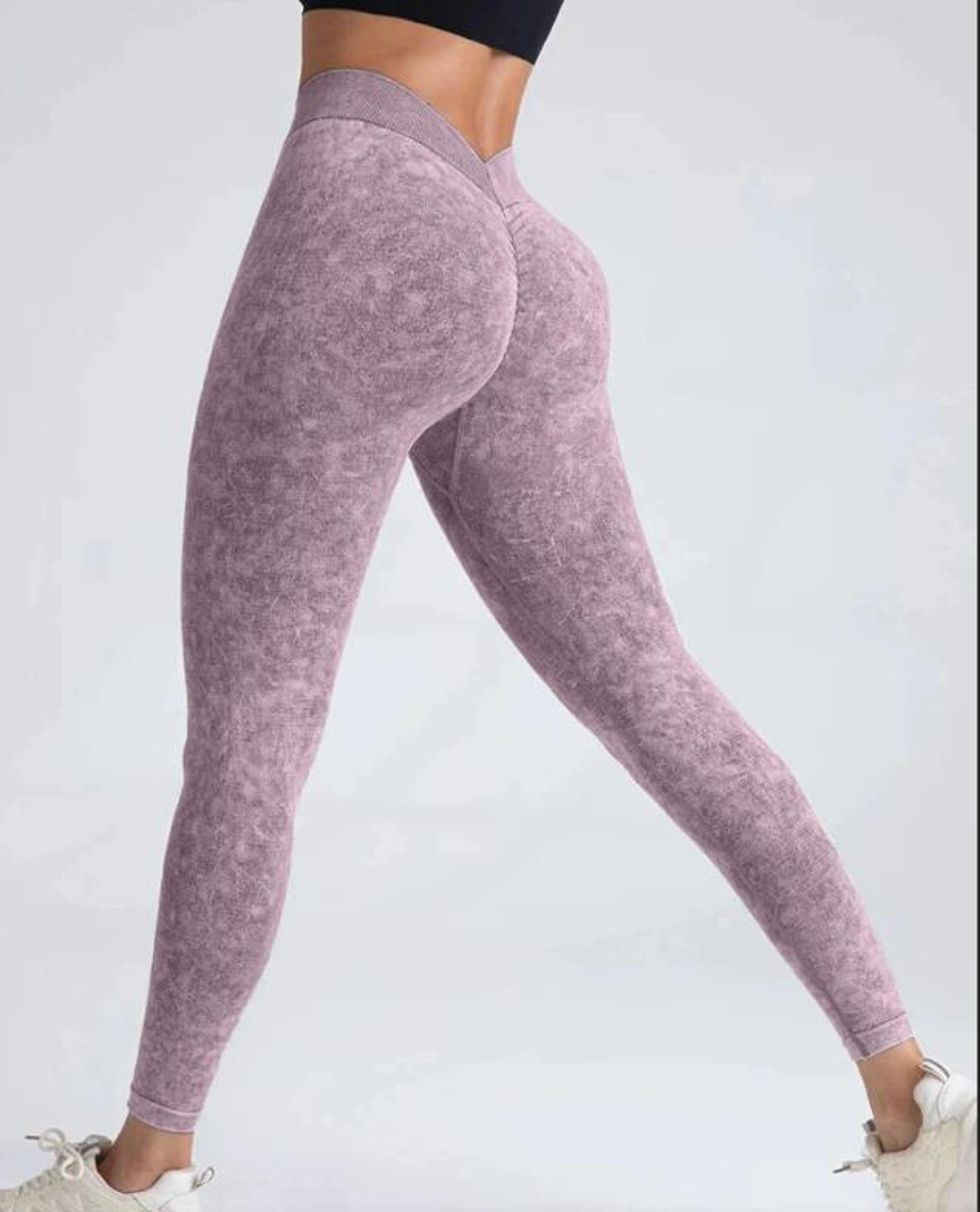 Womens Seamless High Waist VBack Booty Lifting Yoga Leggings 13