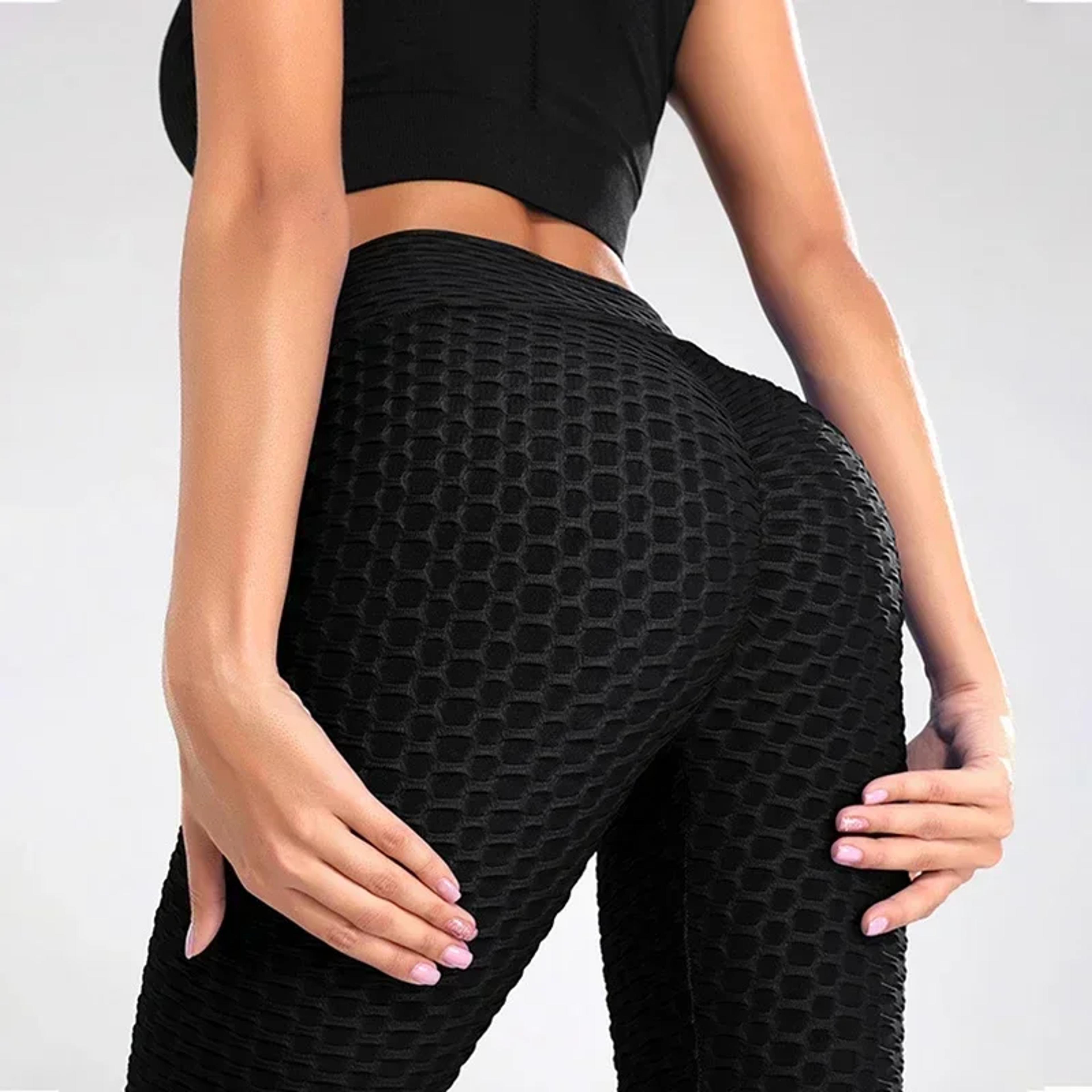 women's high waisted compression leggings with tummy control and booty lifting fit