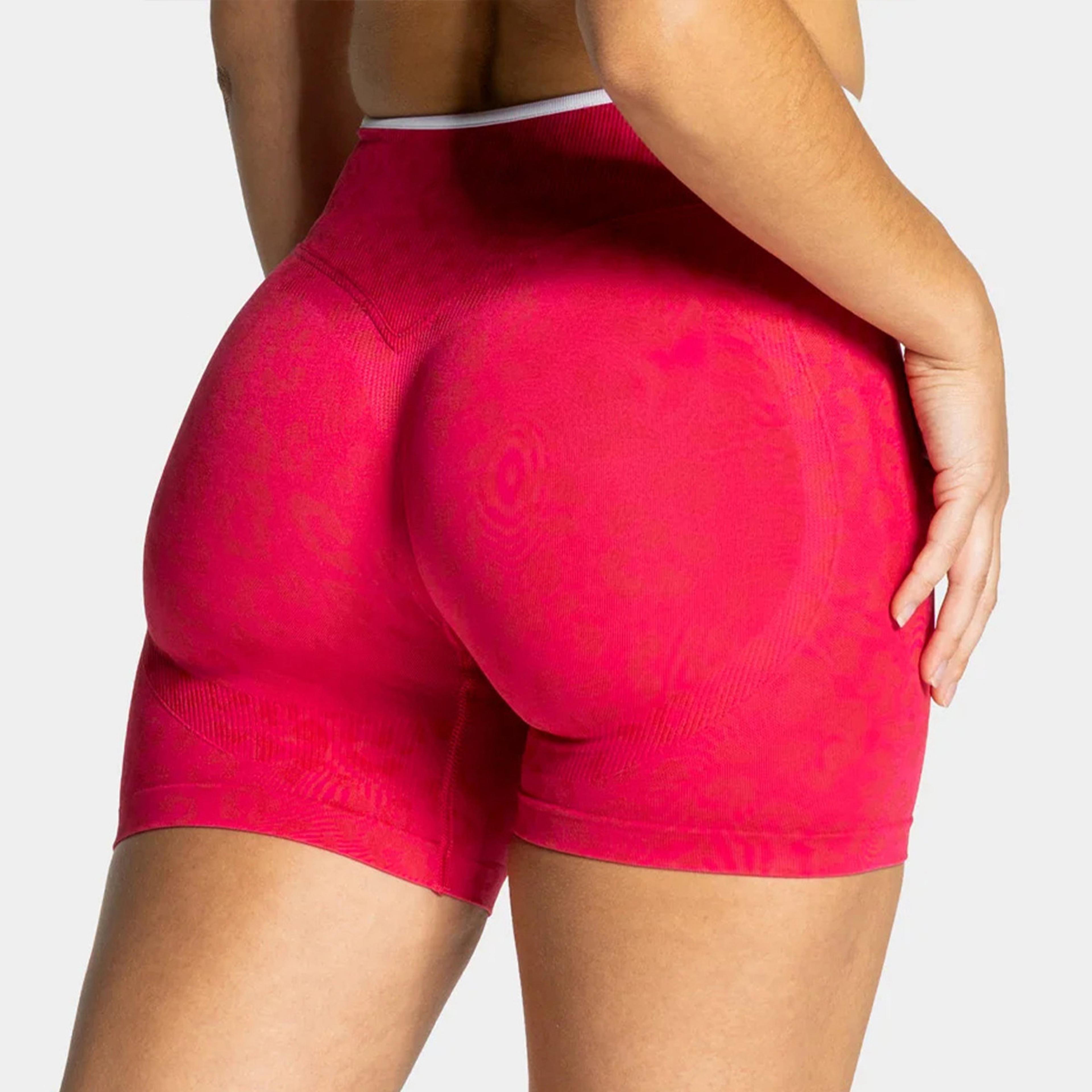 Womens High Waisted Leopard Print Seamless Yoga Shorts With Contrast Trim 13