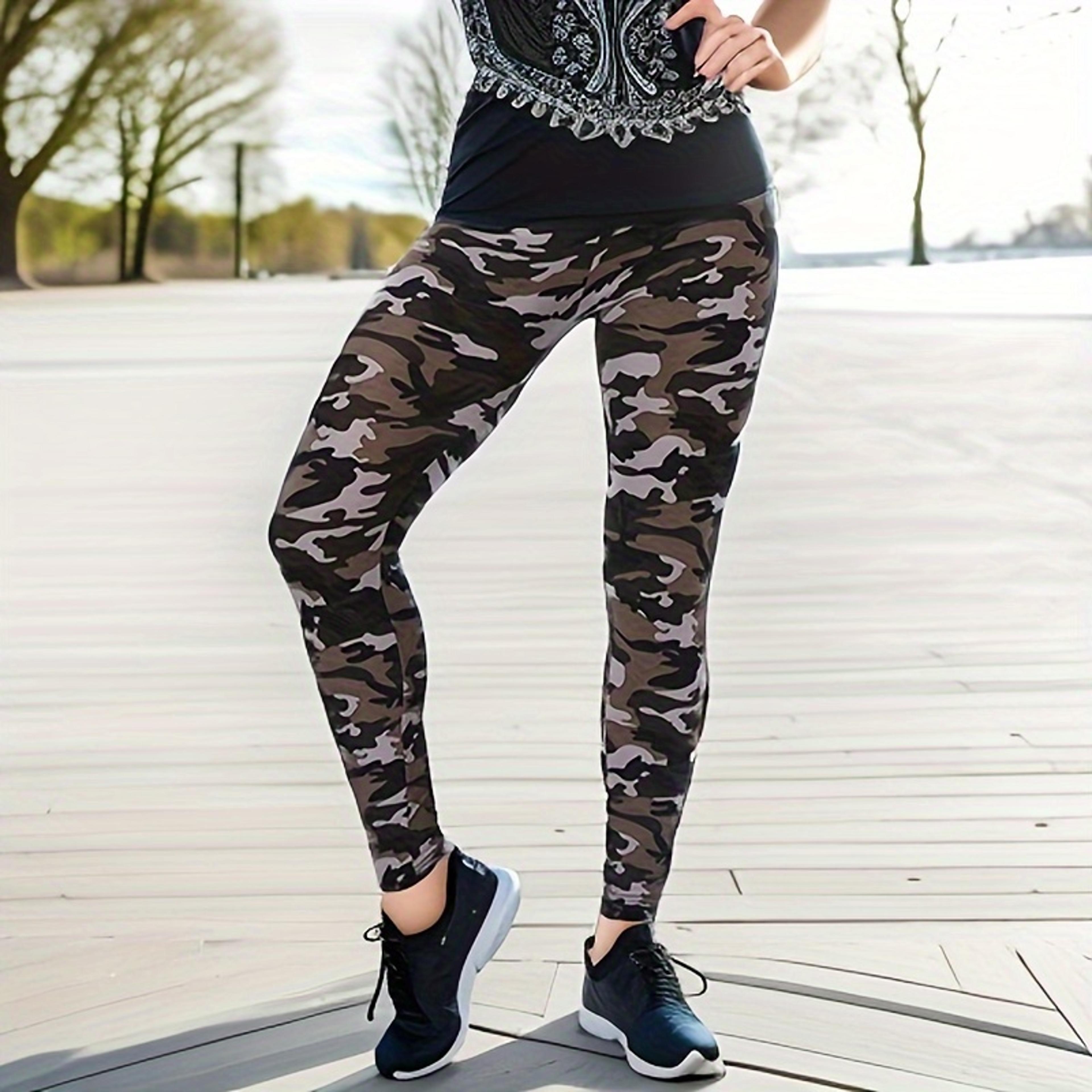 Womens Camouflage Print Leggings With High Stretch And MidRise Waist 9