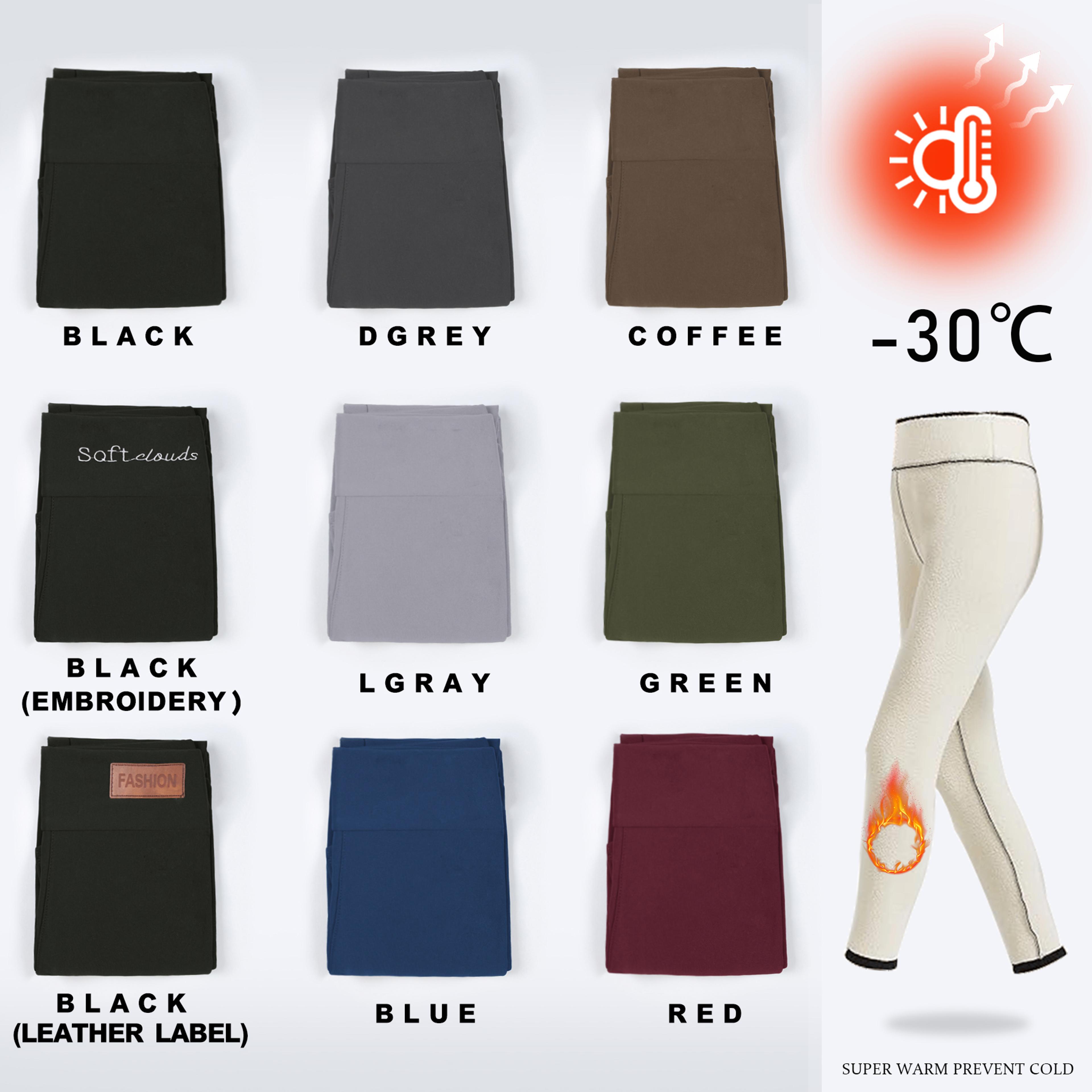 Womens High Waist Velvet Leggings  Stretchy AnkleLength Winter Tights 5