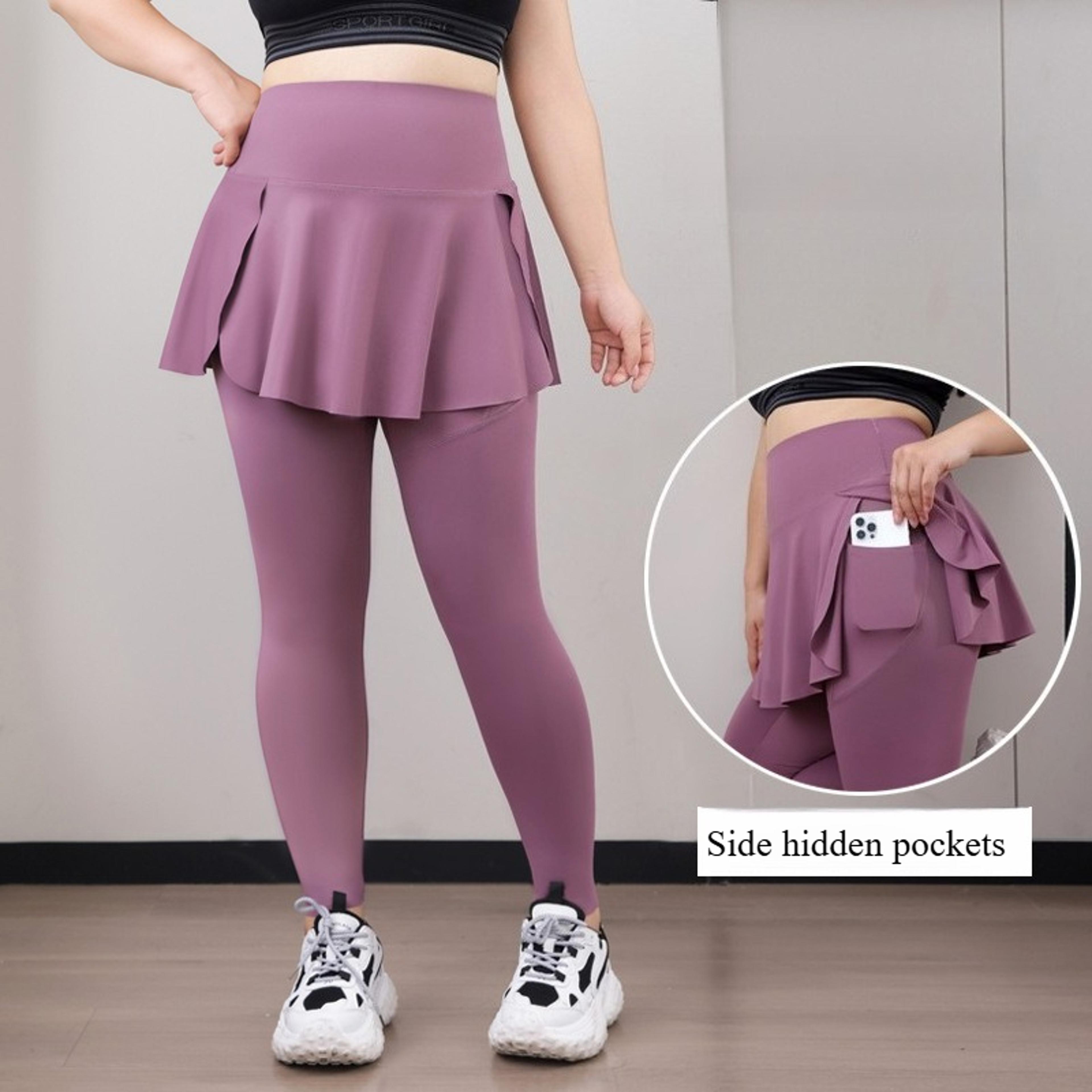 Plus Size HighWaisted Skirt Leggings For Women With Pockets And Stretch Fit 1