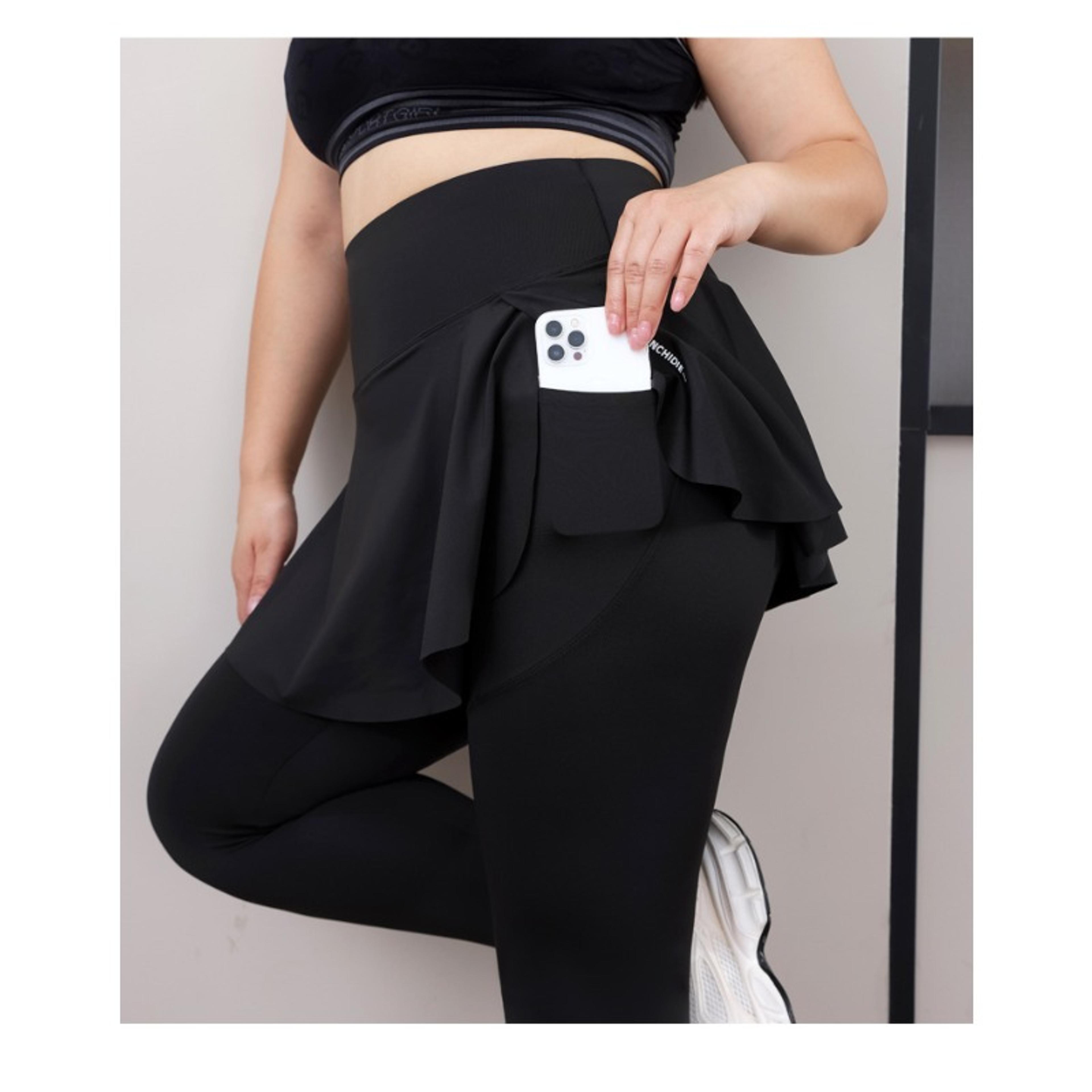 Plus Size HighWaisted Skirt Leggings For Women With Pockets And Stretch Fit 4