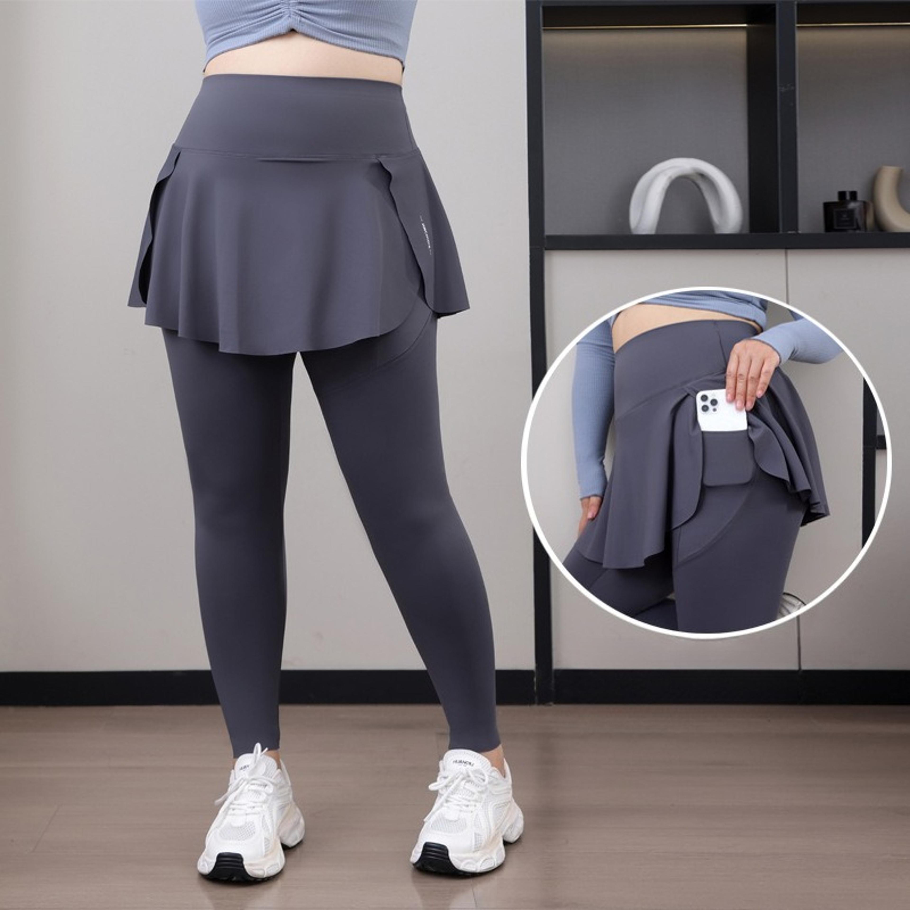 Plus Size HighWaisted Skirt Leggings For Women With Pockets And Stretch Fit 8