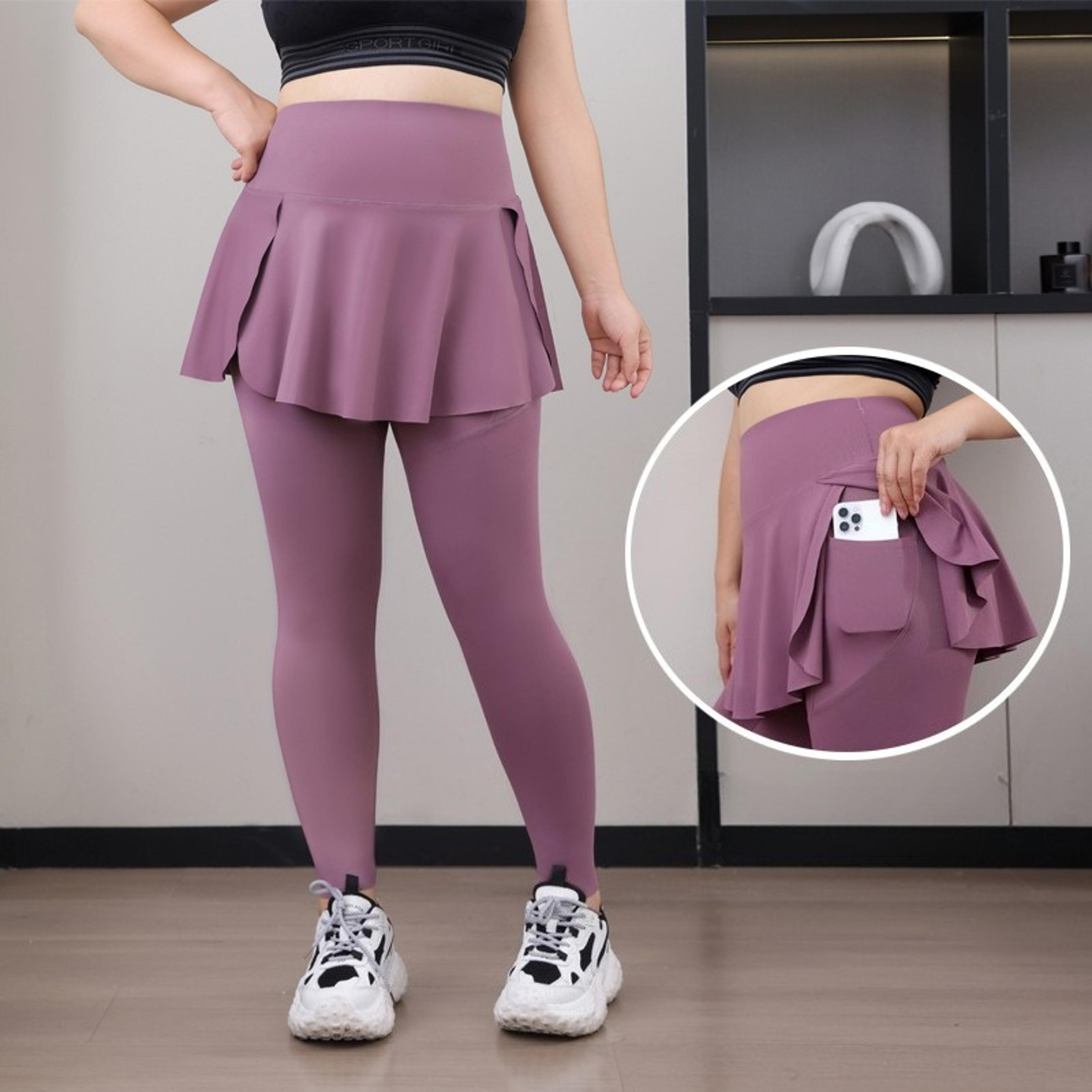 Plus Size HighWaisted Skirt Leggings For Women With Pockets And Stretch Fit 9