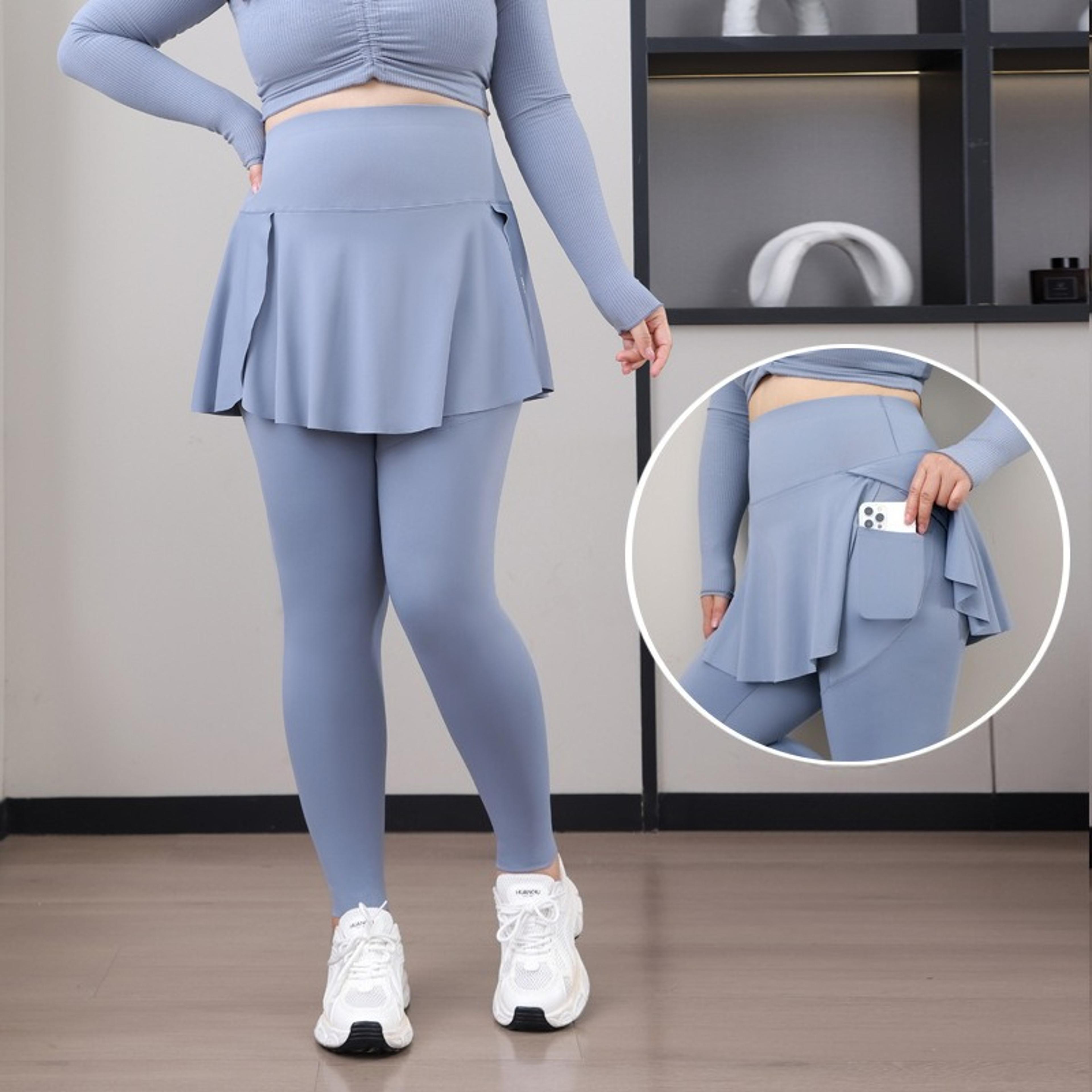 Plus Size HighWaisted Skirt Leggings For Women With Pockets And Stretch Fit 7