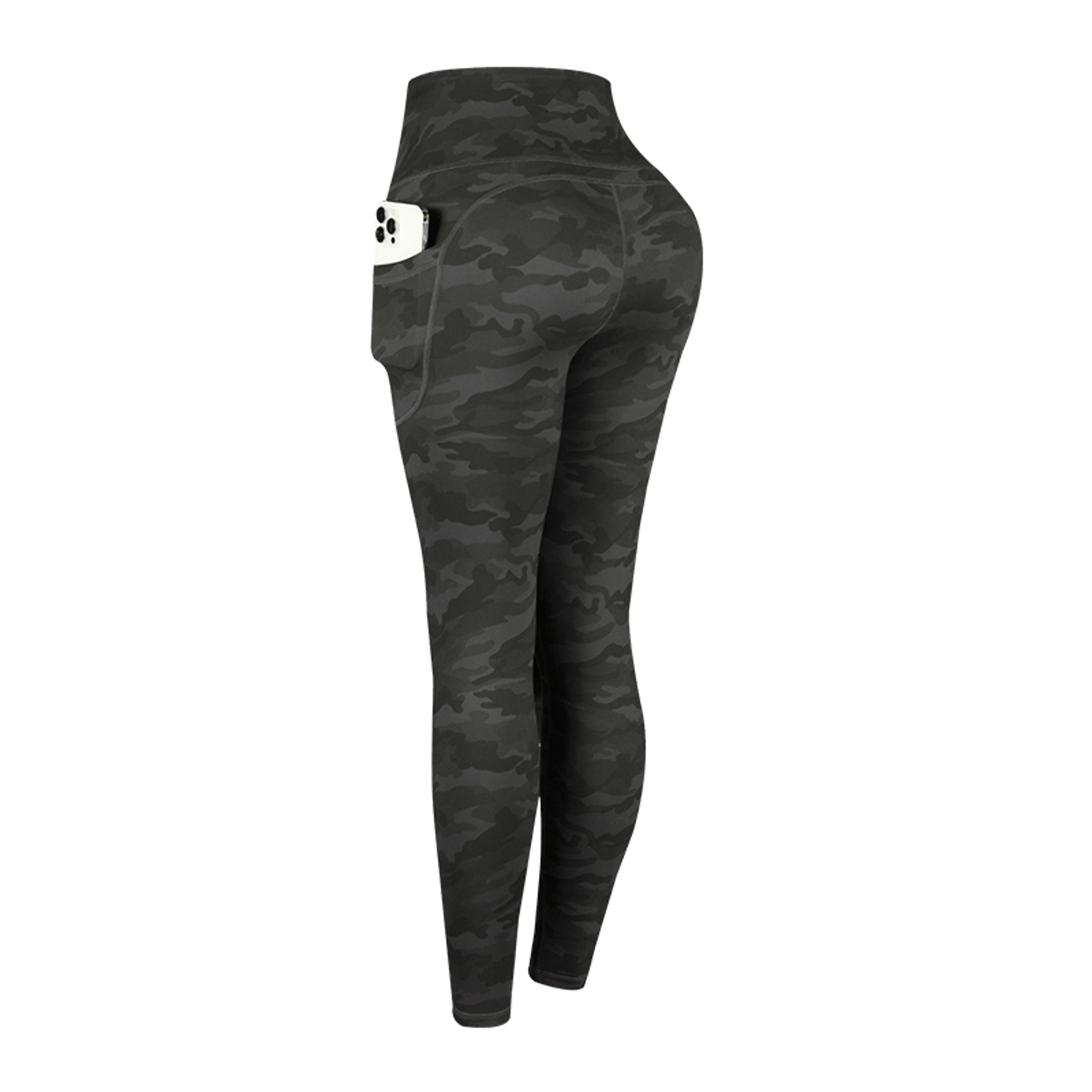women's high waist camouflage leggings with pockets for running and fitness
