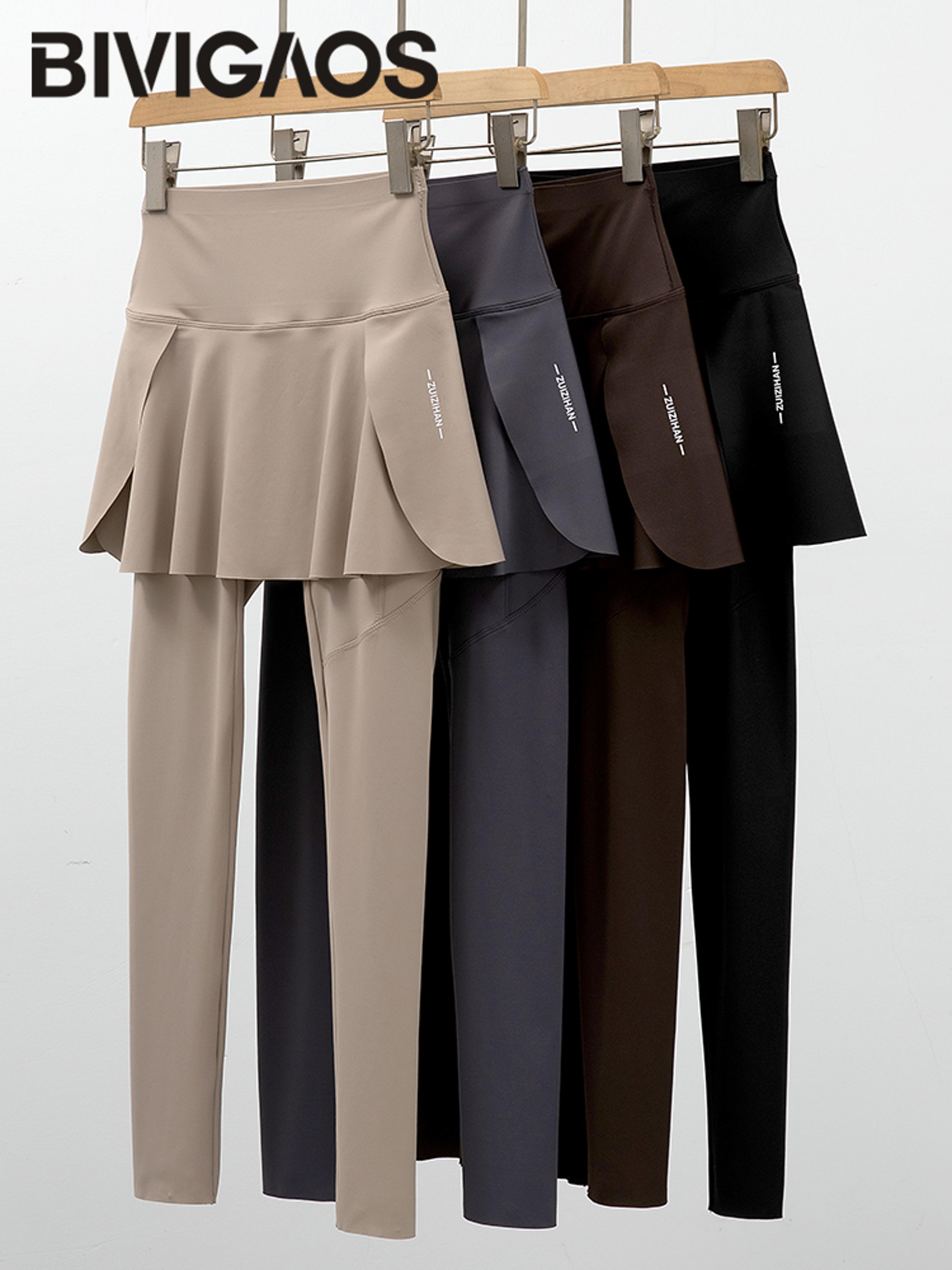 Womens High Waist Skirt Leggings With Seamless AnkleLength Yoga Pants 5