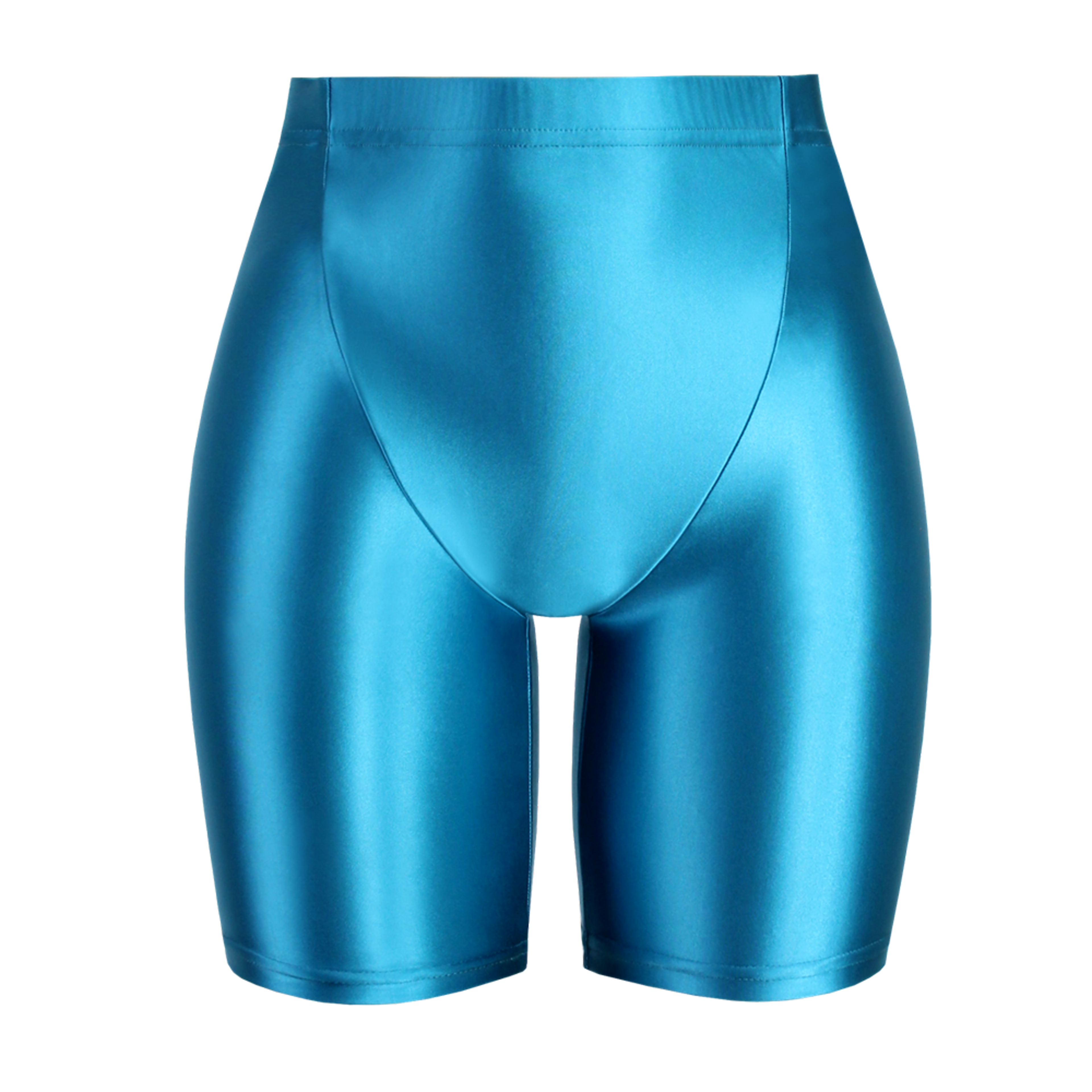 Womens High Waisted Shiny Capri Leggings With Seamless Stretch Fit 8