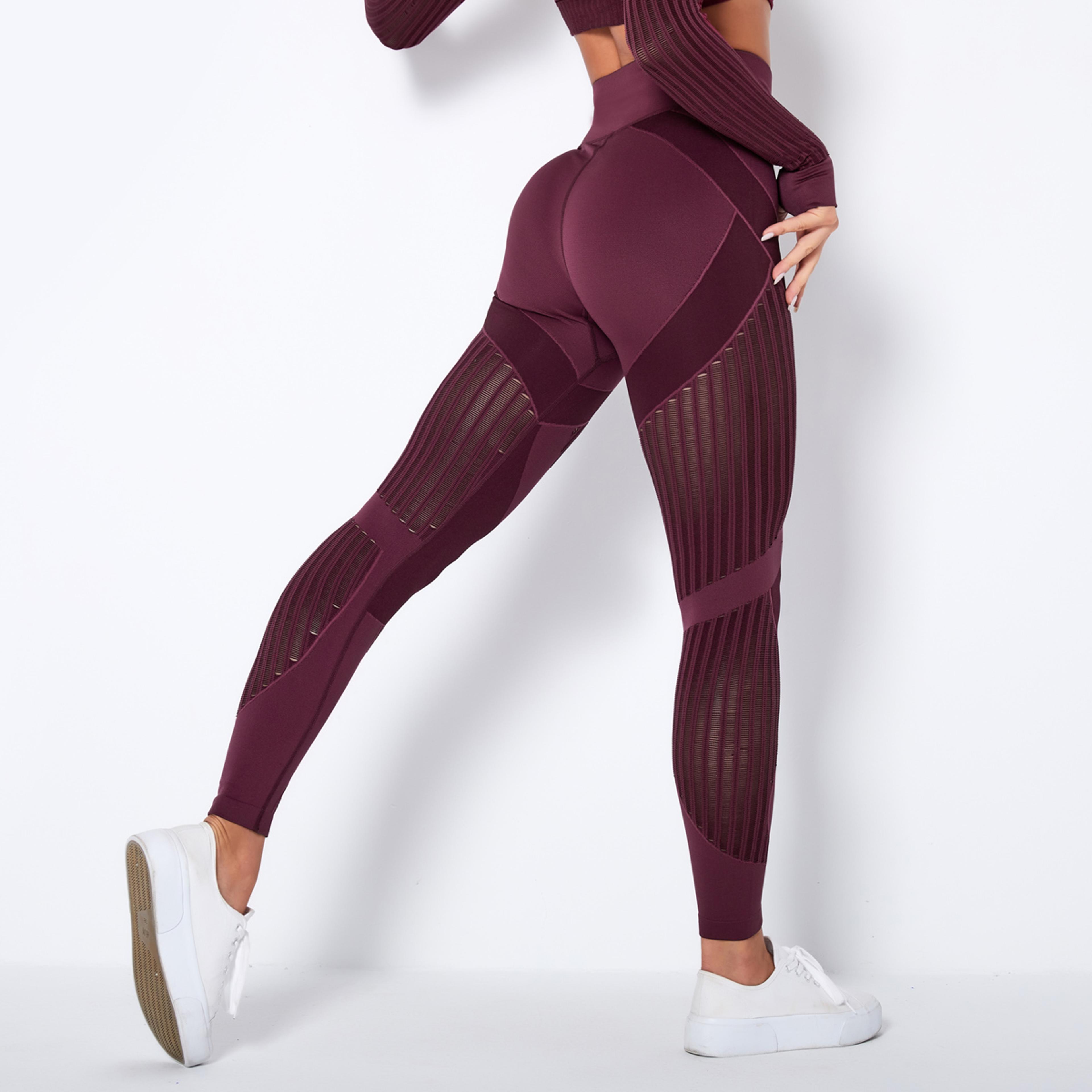 Womens High Waisted Seamless Yoga Leggings With Breathable Stretch Fabric 1