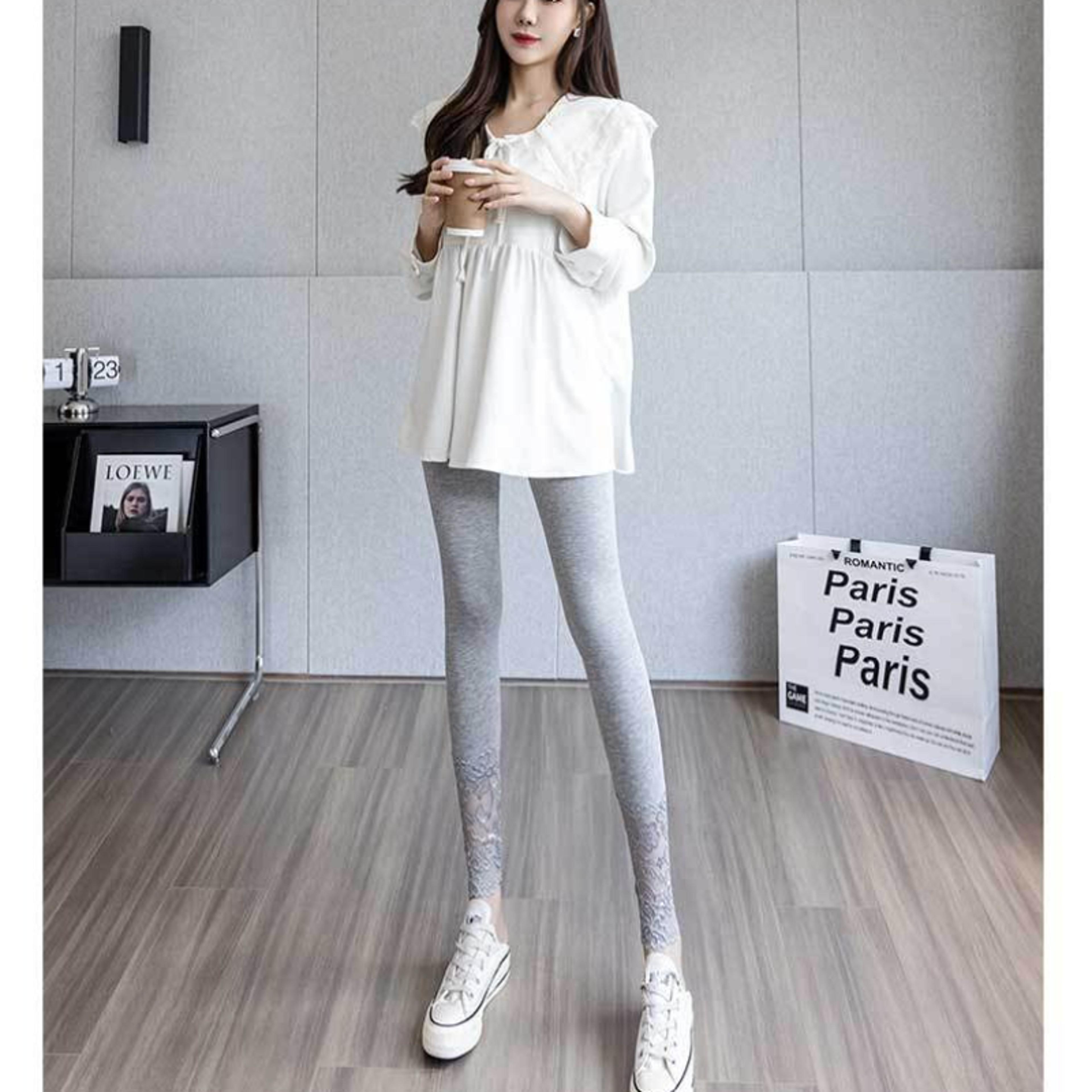 High Waisted Lace Trim Leggings For Women With Tummy Control And Butt Lifting Fit 4