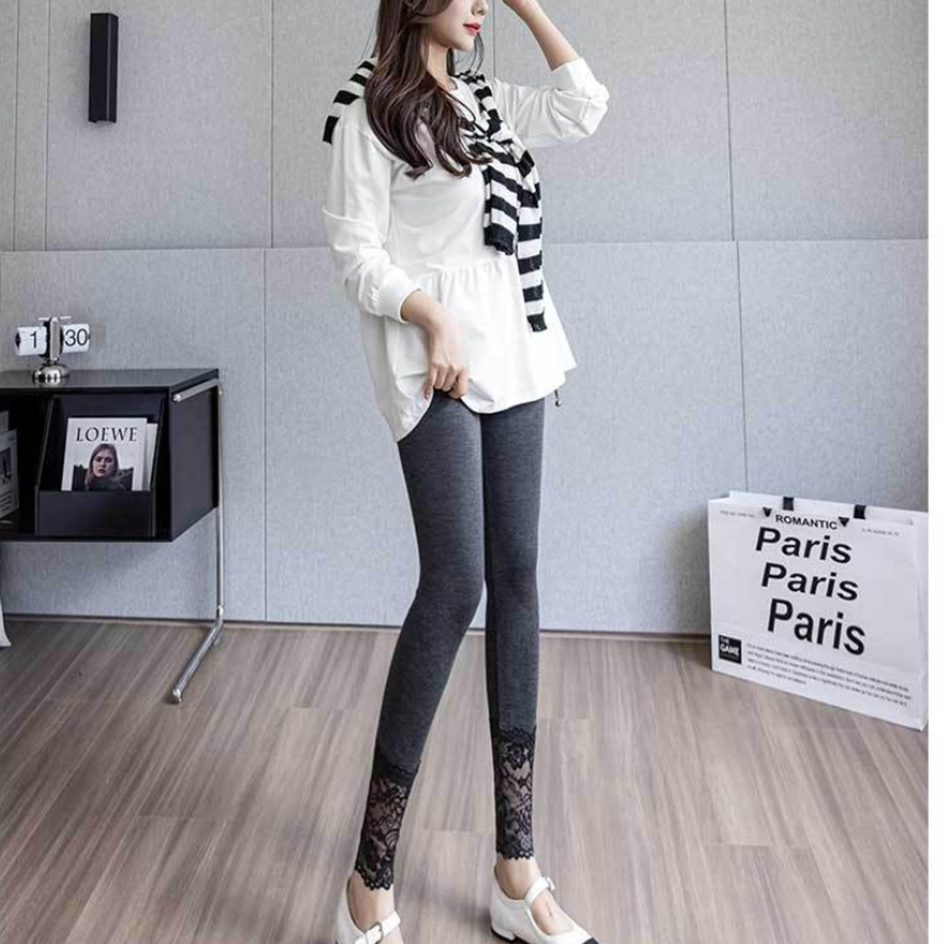 High Waisted Lace Trim Leggings For Women With Tummy Control And Butt Lifting Fit 5