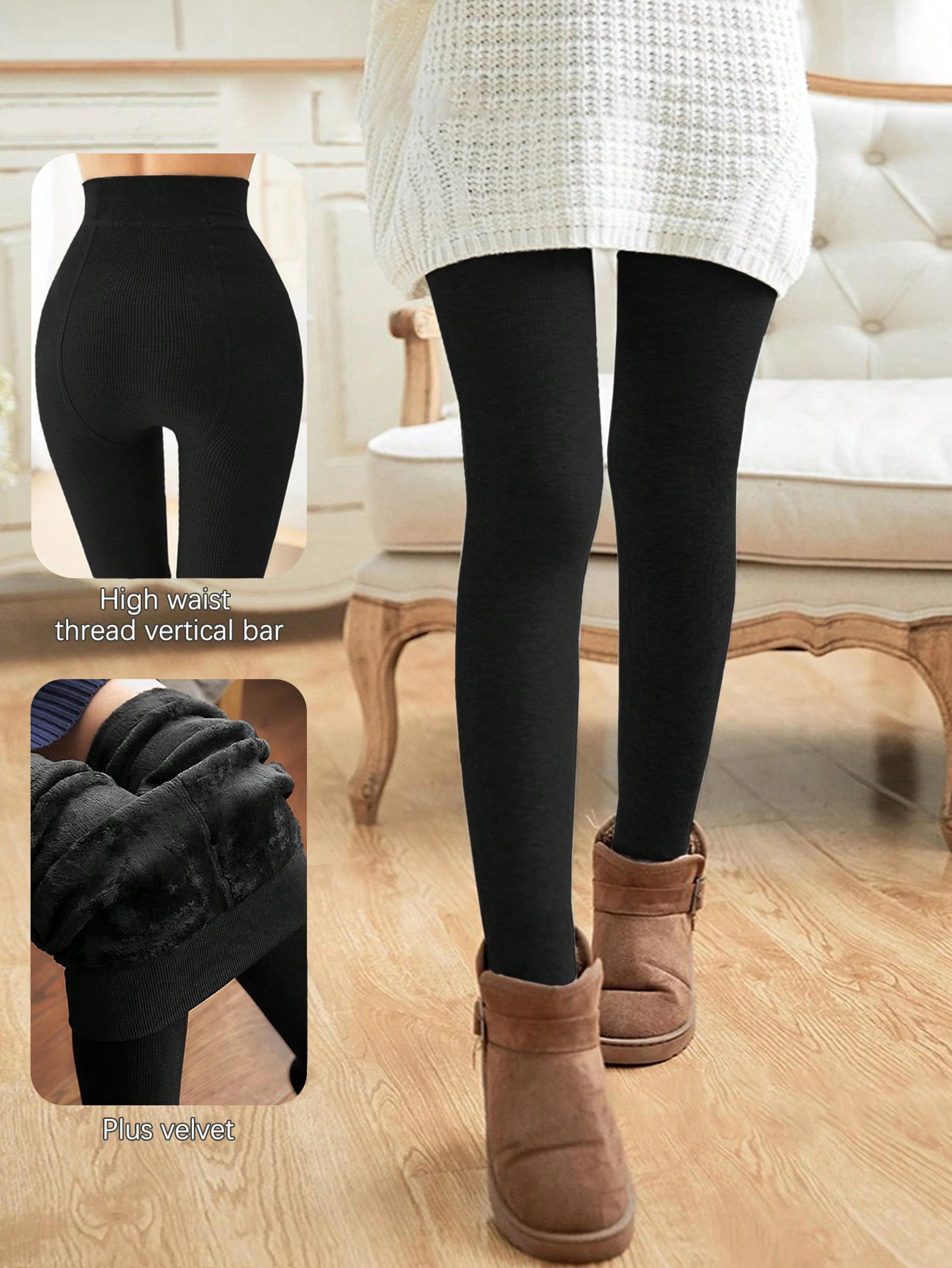 Womens High Waist Thermal Leggings With Thick Seamless Knit For Winter 2
