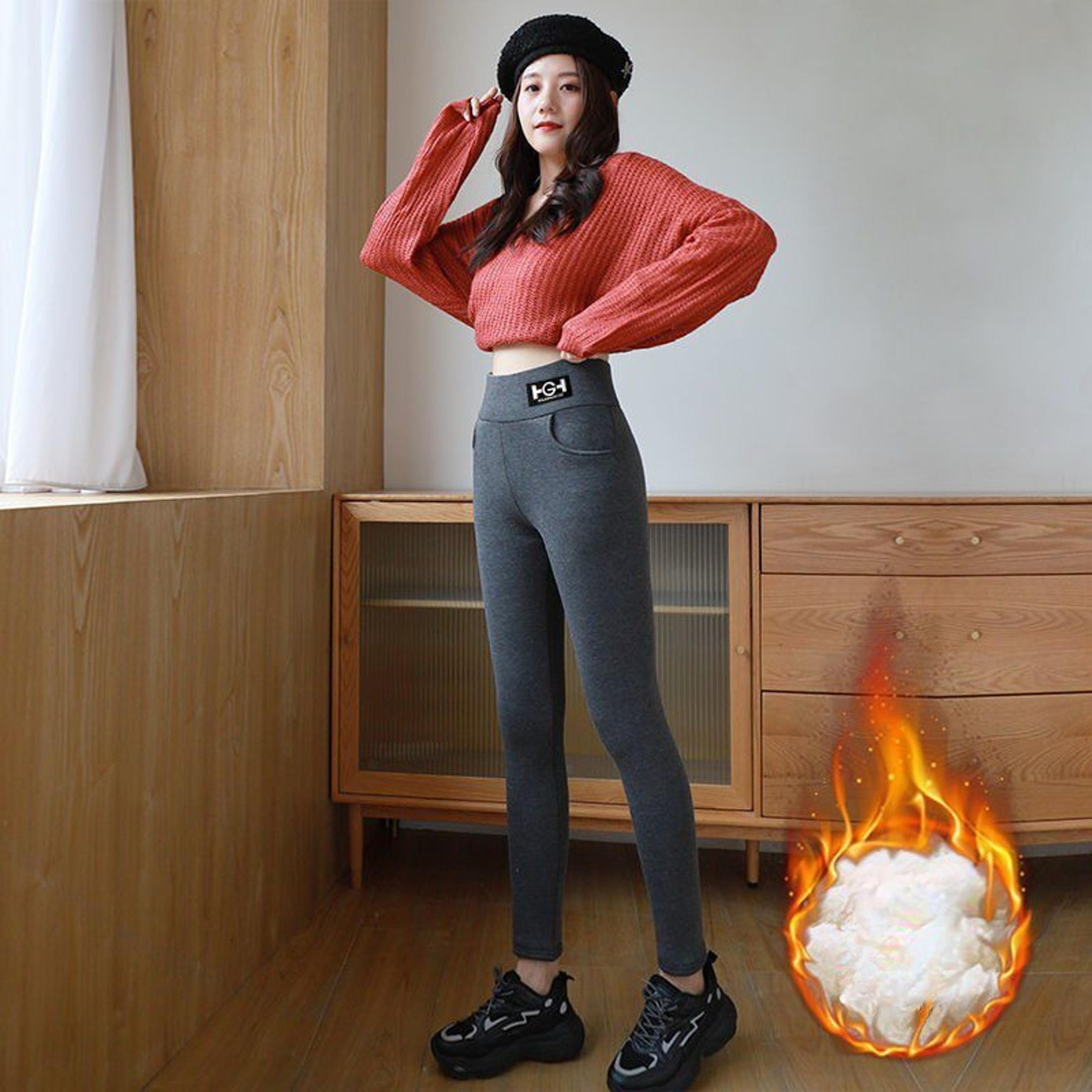 Womens Fleece Lined Thermal Leggings With High Waist And Plush Interior 2