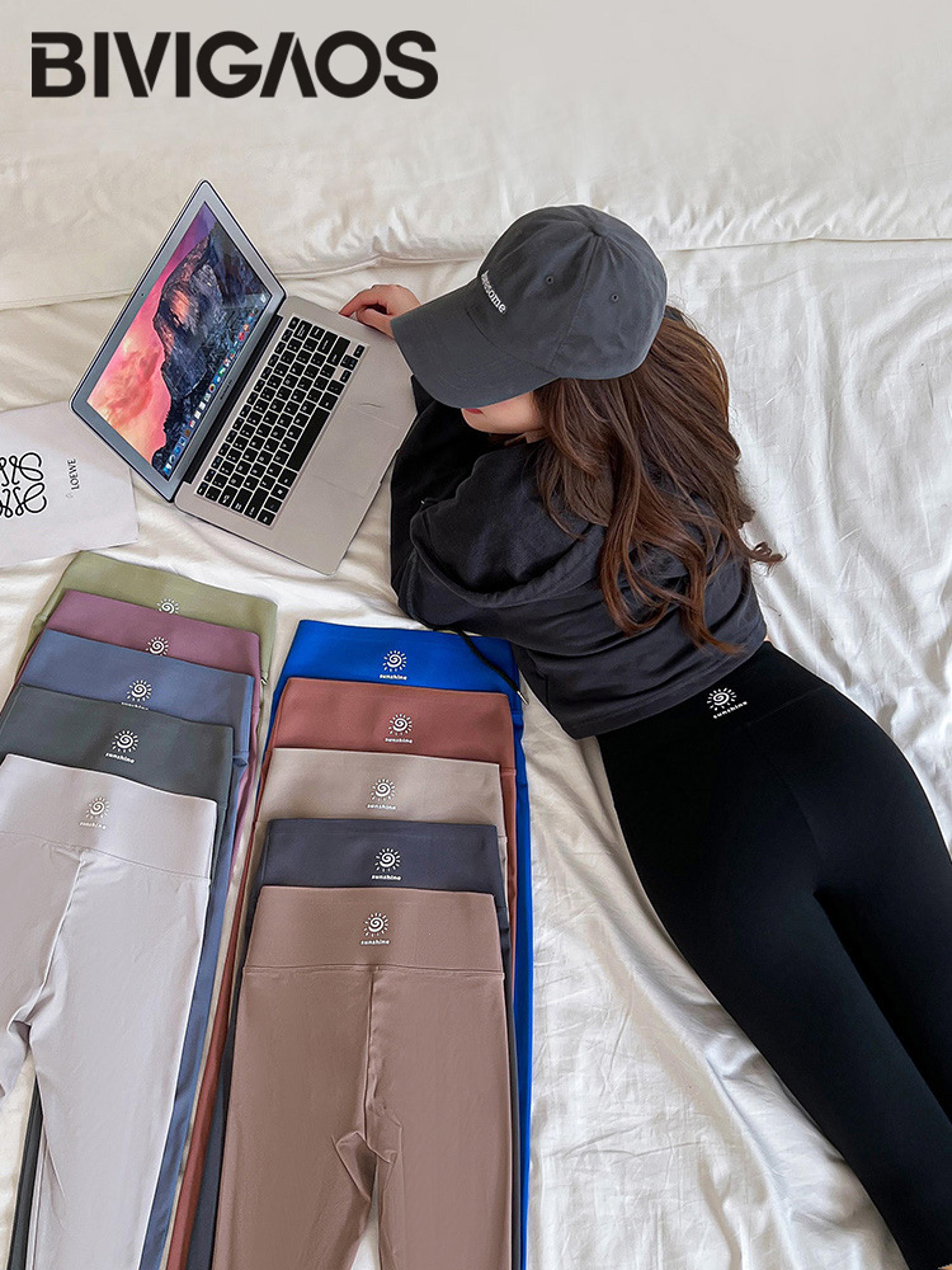 Womens High Waist Seamless Workout Leggings With Sun Print 5
