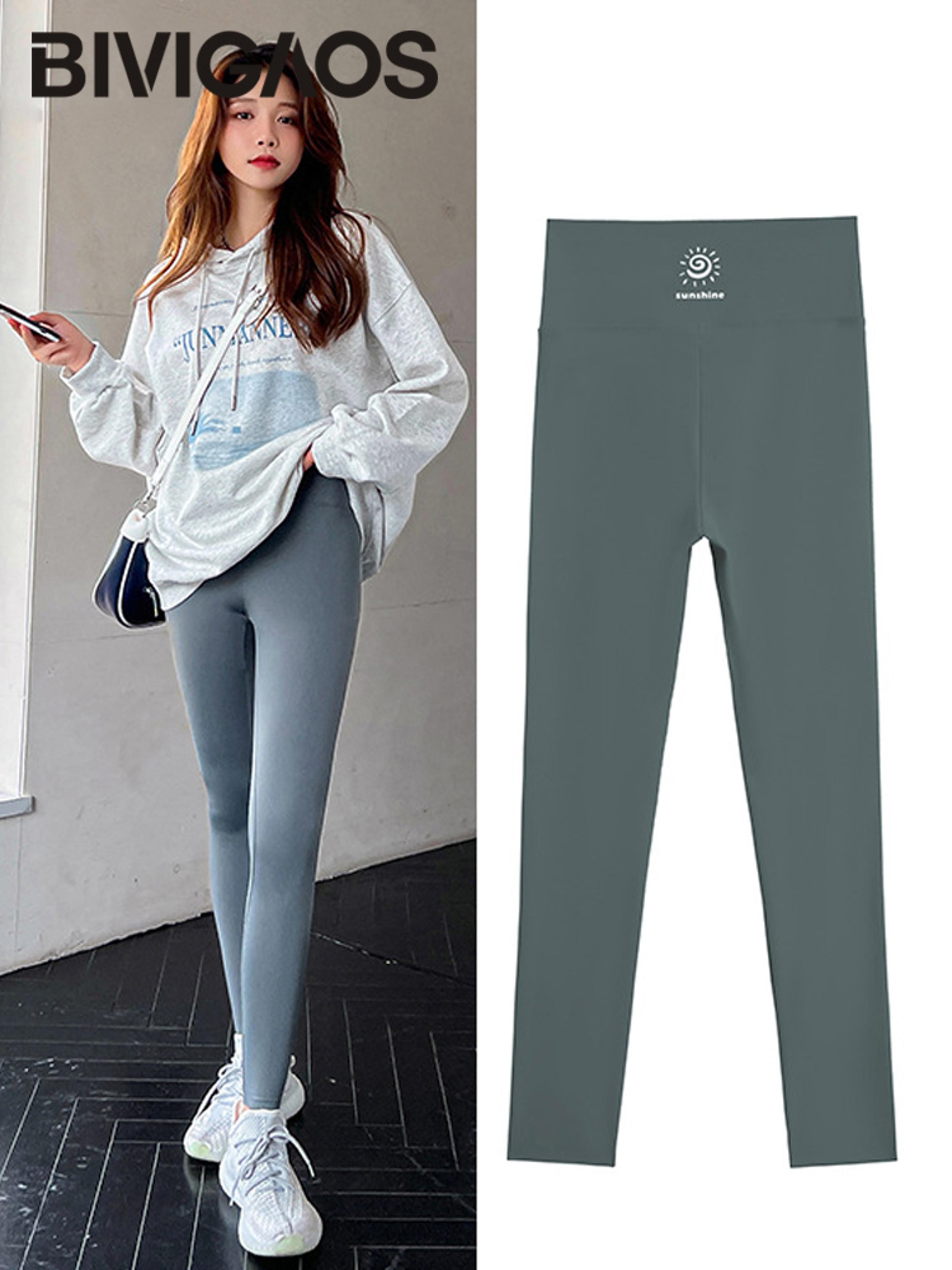 Womens High Waist Seamless Workout Leggings With Sun Print 9