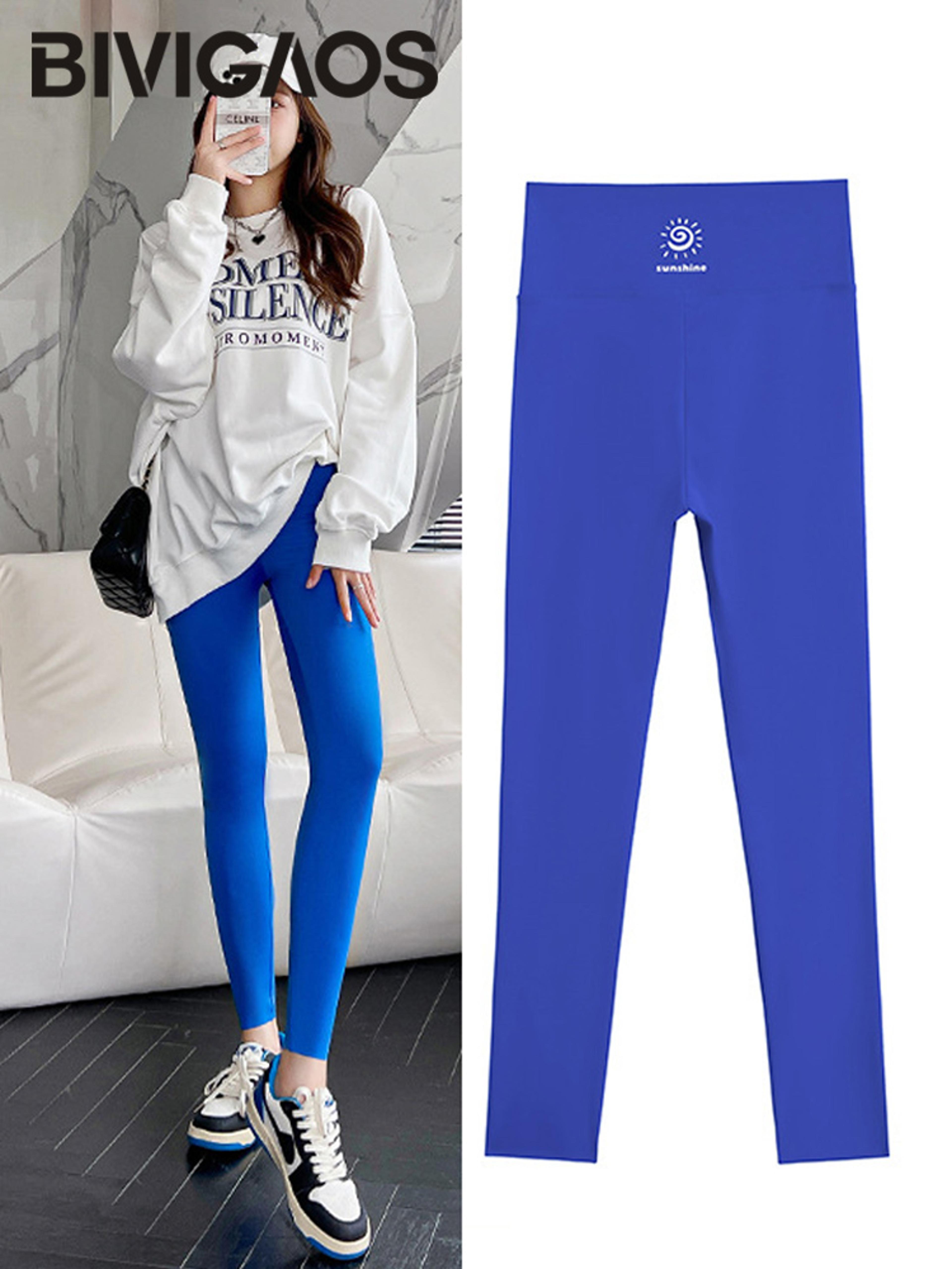 Womens High Waist Seamless Workout Leggings With Sun Print 13