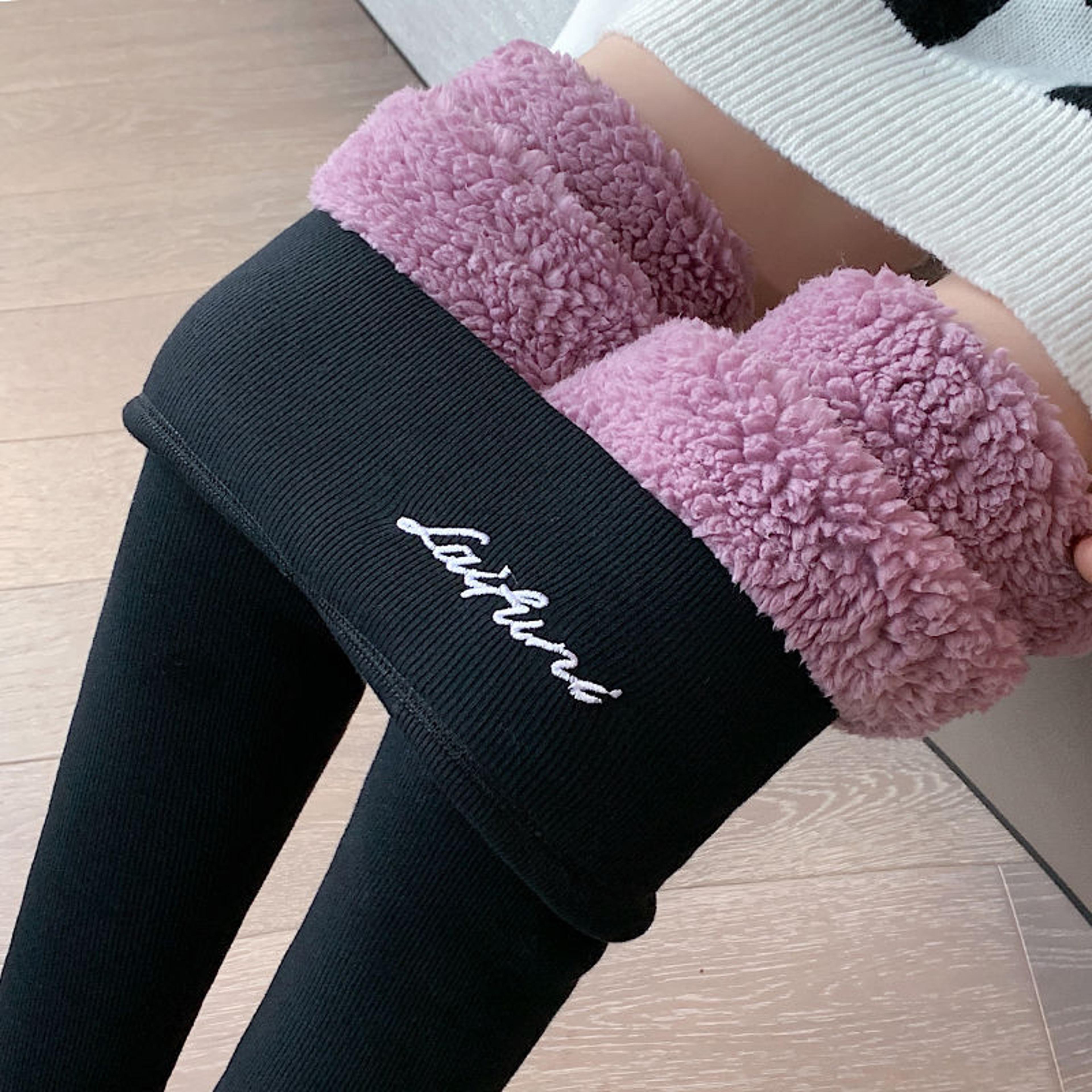 women's high waisted fleece lined thermal leggings for winter plus size
