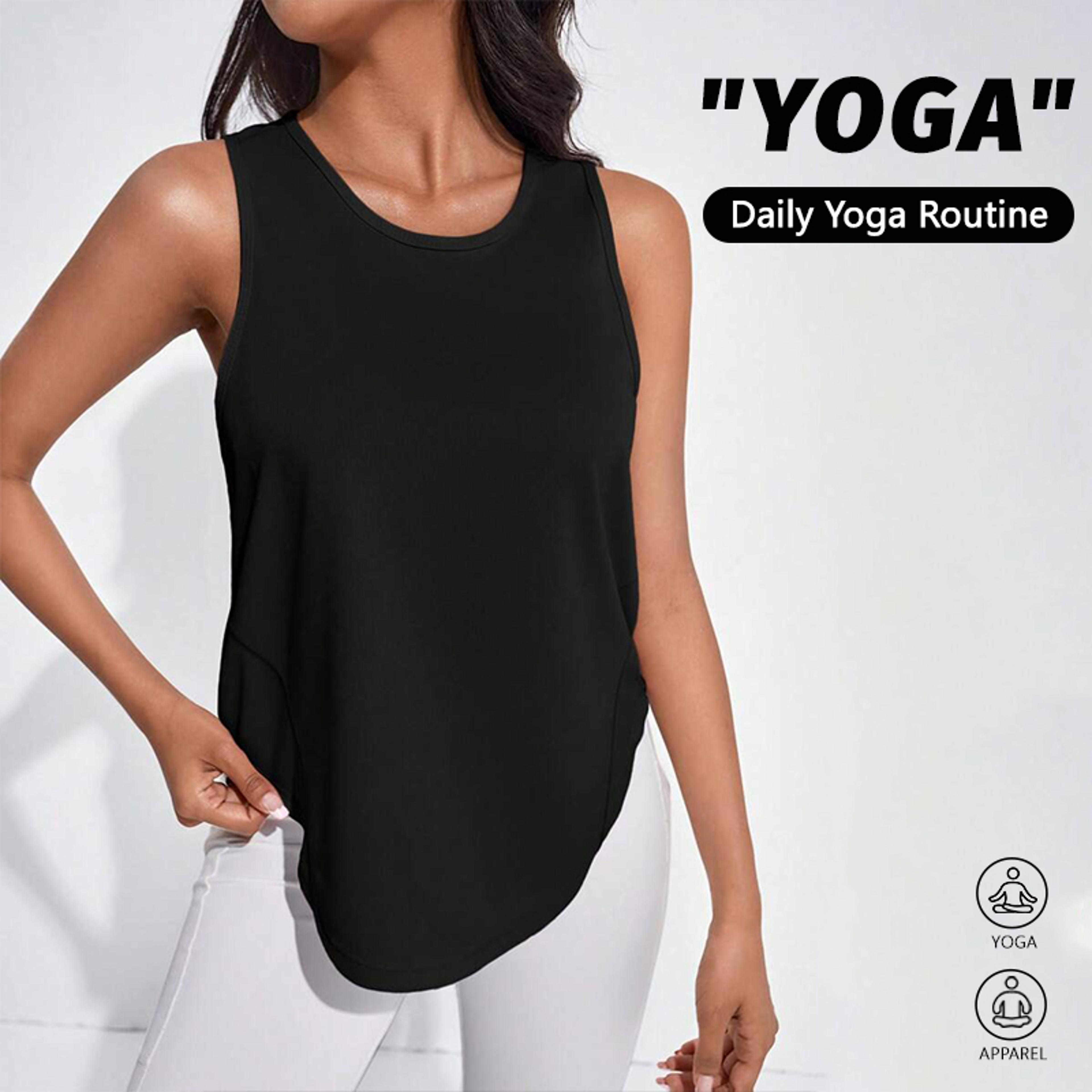 Womens Black QuickDry Sleeveless Workout Tank Top For Gym And Summer Fitness 1
