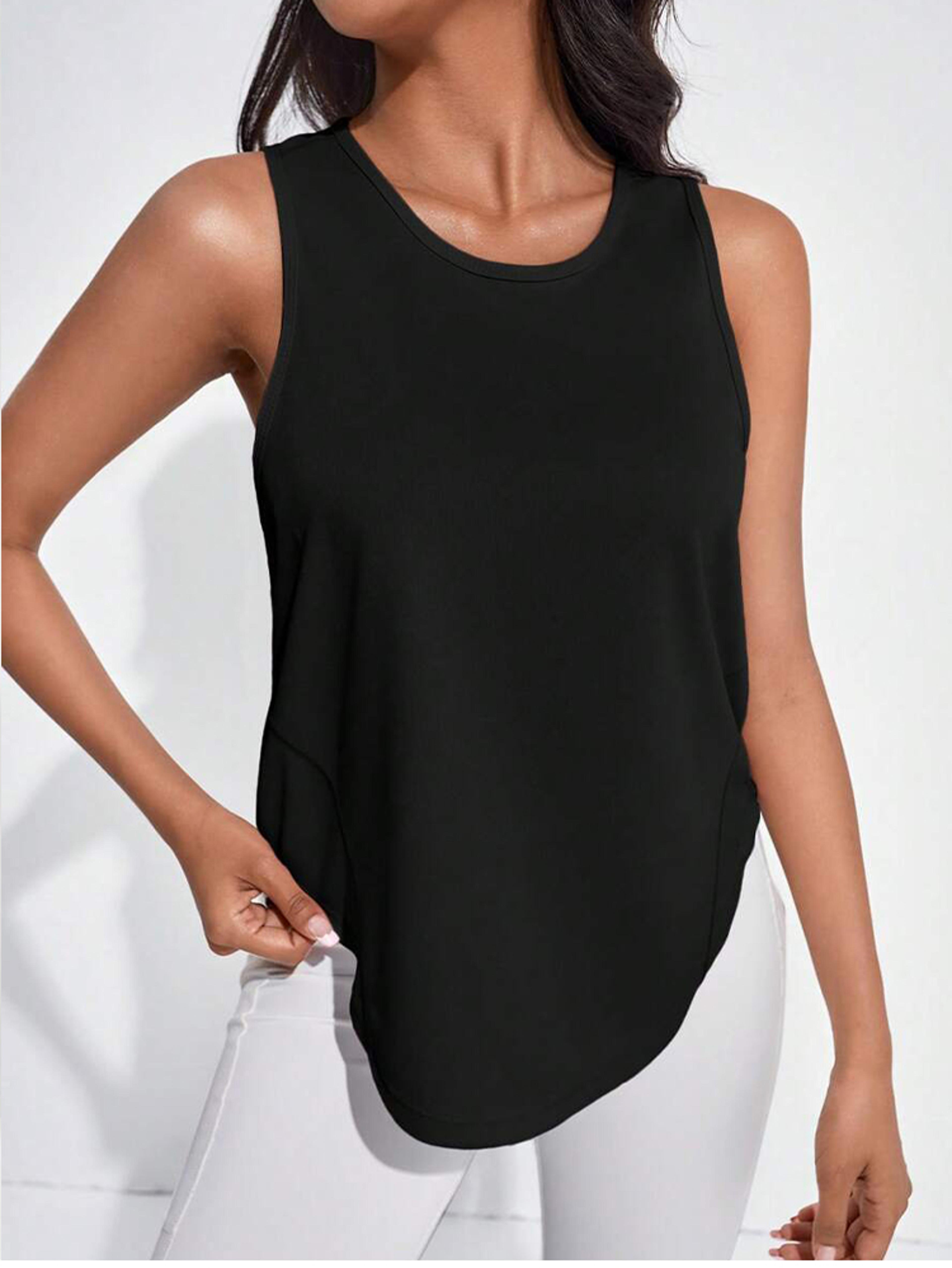 Womens Black QuickDry Sleeveless Workout Tank Top For Gym And Summer Fitness 4