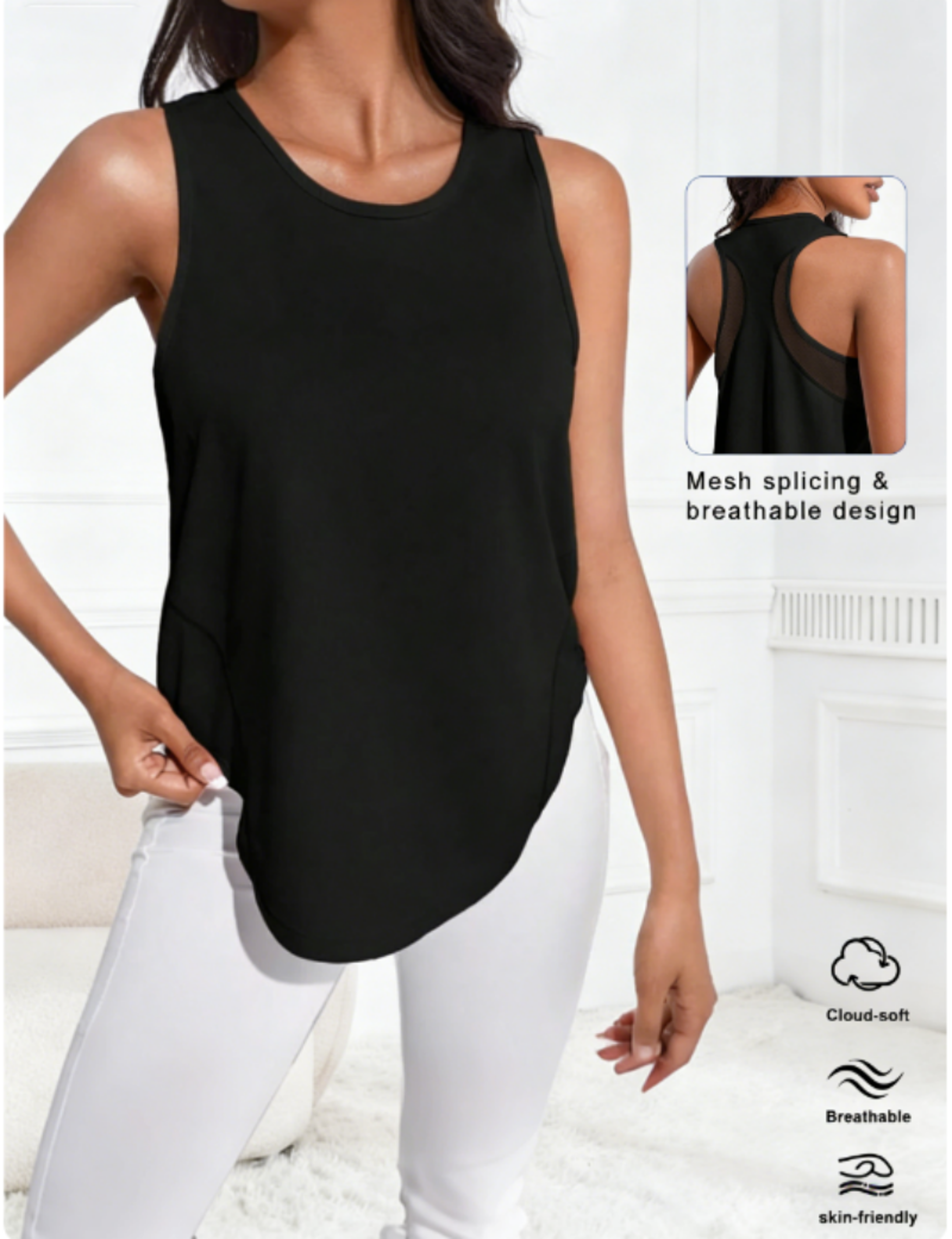 women's quick-dry sleeveless tank top for summer sports and casual wear