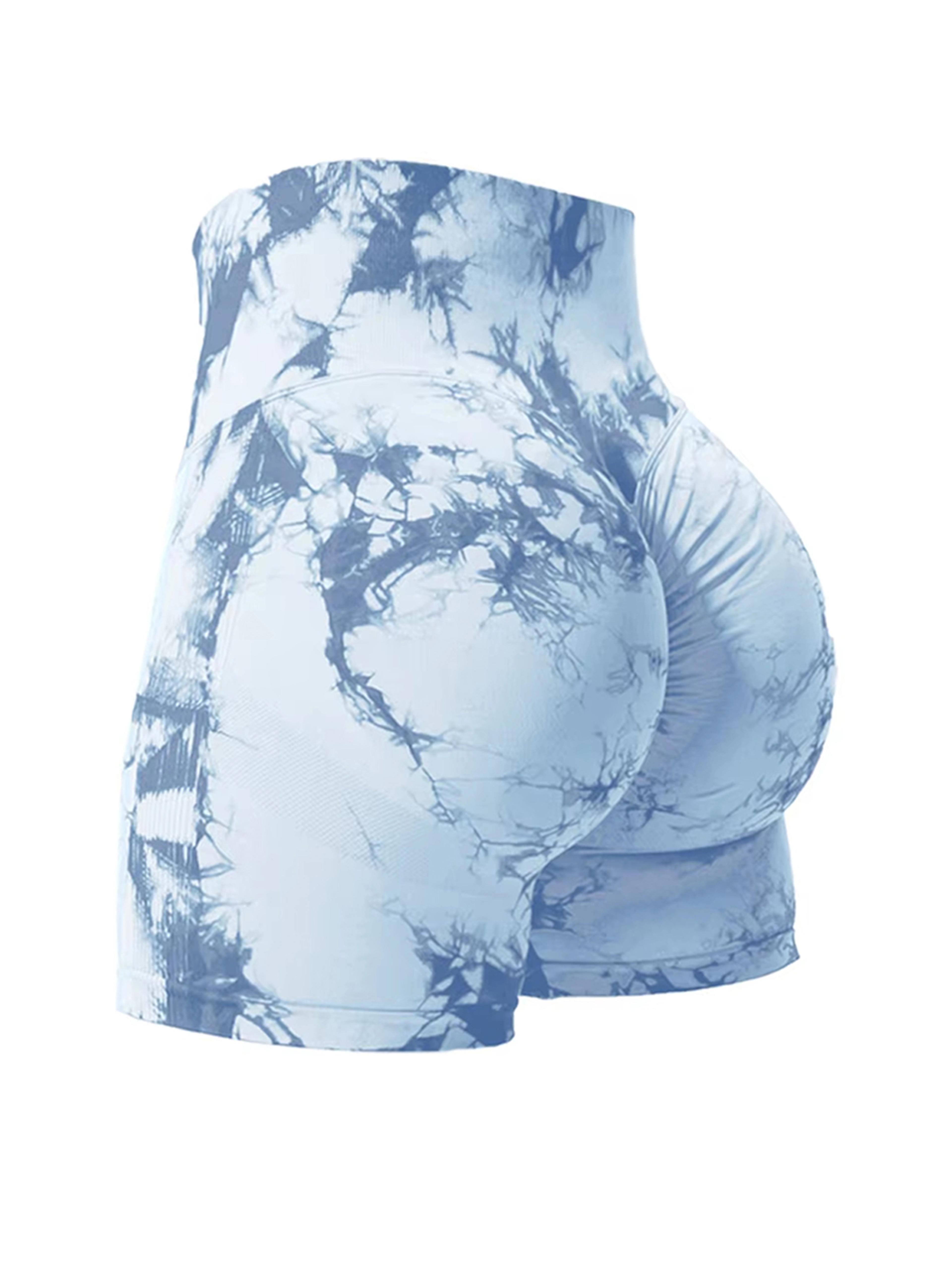 Womens High Waist Tie Dye Seamless Workout Shorts  2 Pack 13