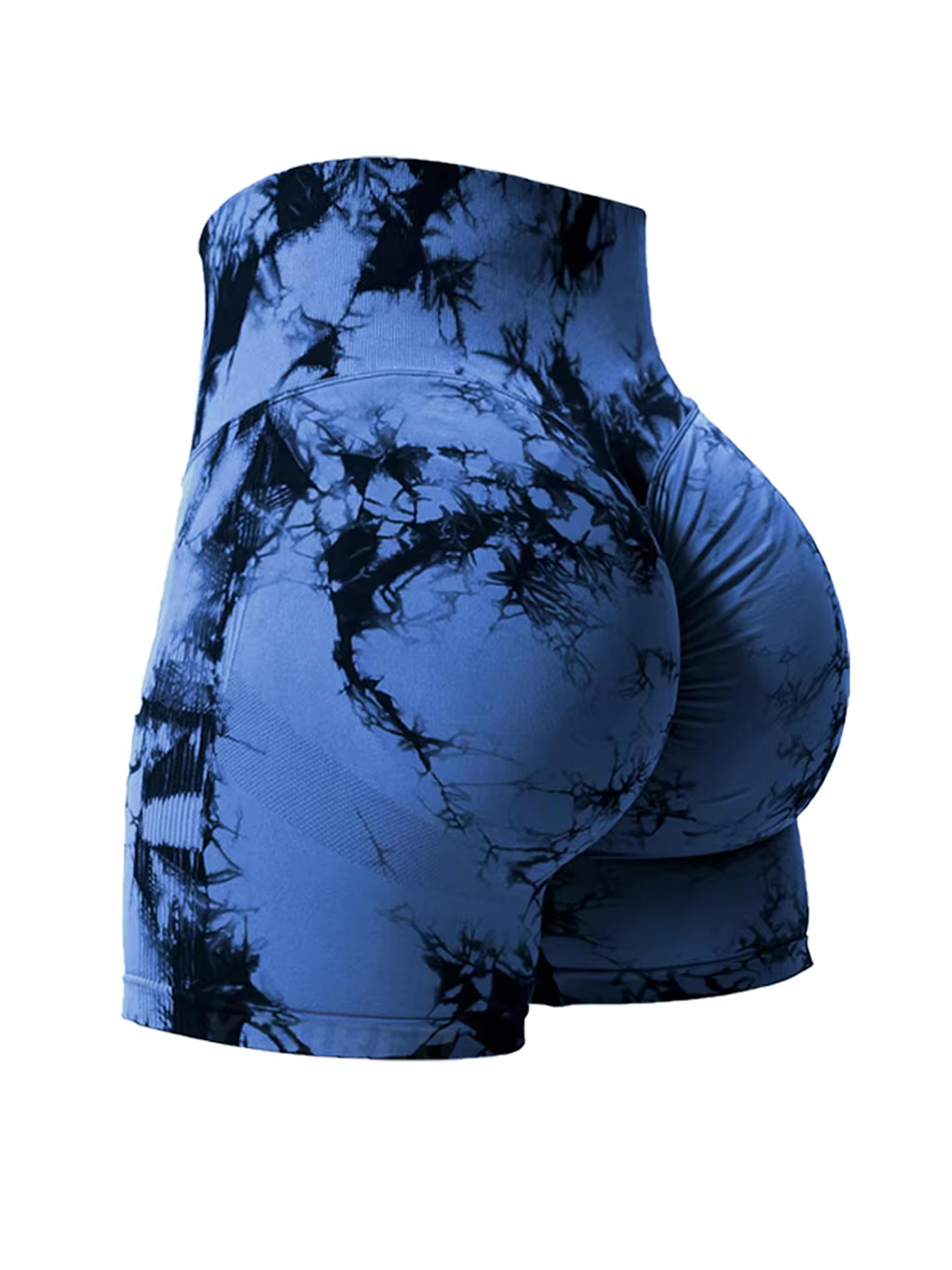 Womens High Waist Tie Dye Seamless Workout Shorts  2 Pack 10