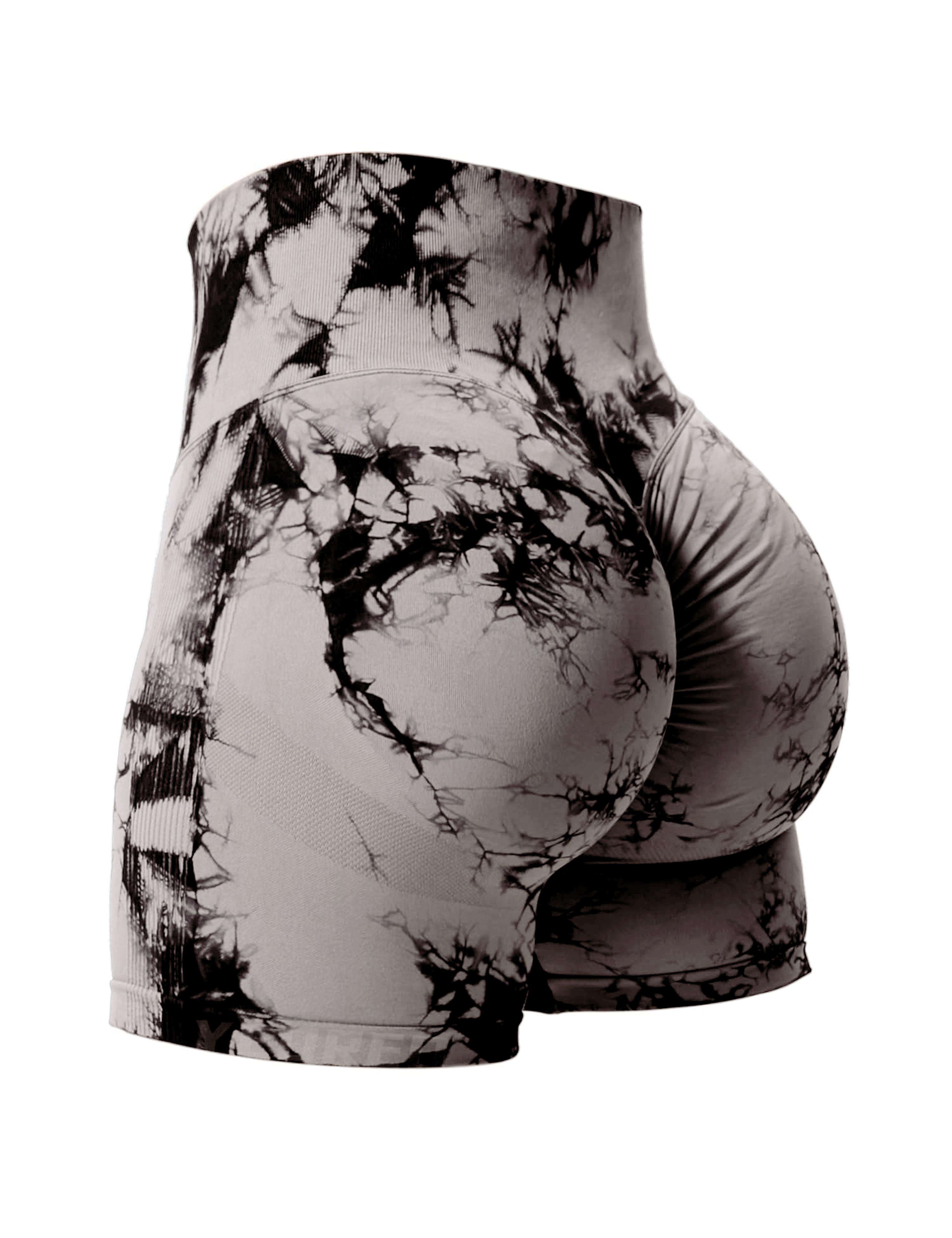 Womens High Waist Tie Dye Seamless Workout Shorts  2 Pack 17