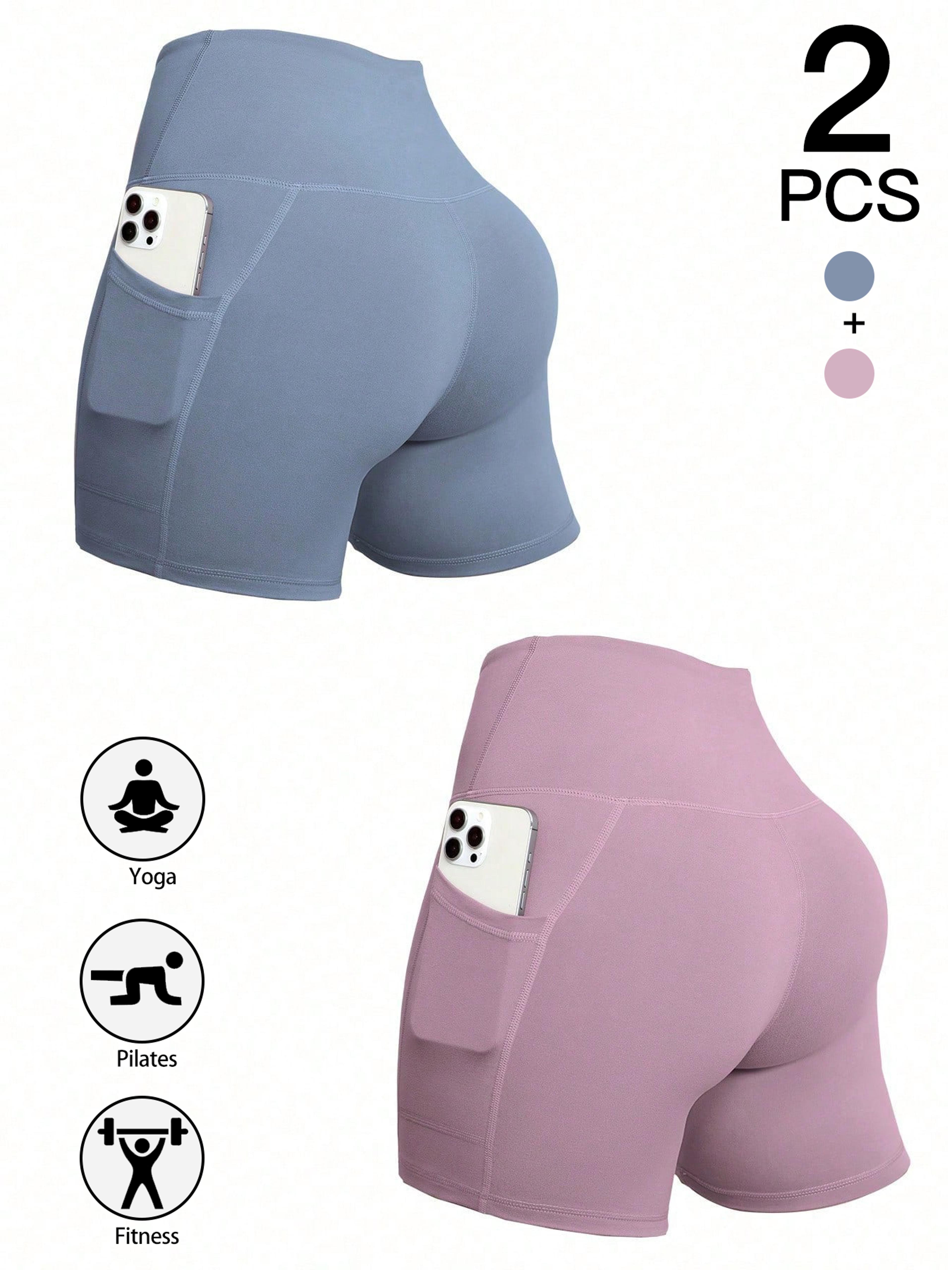 Womens High Waisted Yoga Shorts With Pockets Quick Dry Breathable Workout Shorts 11
