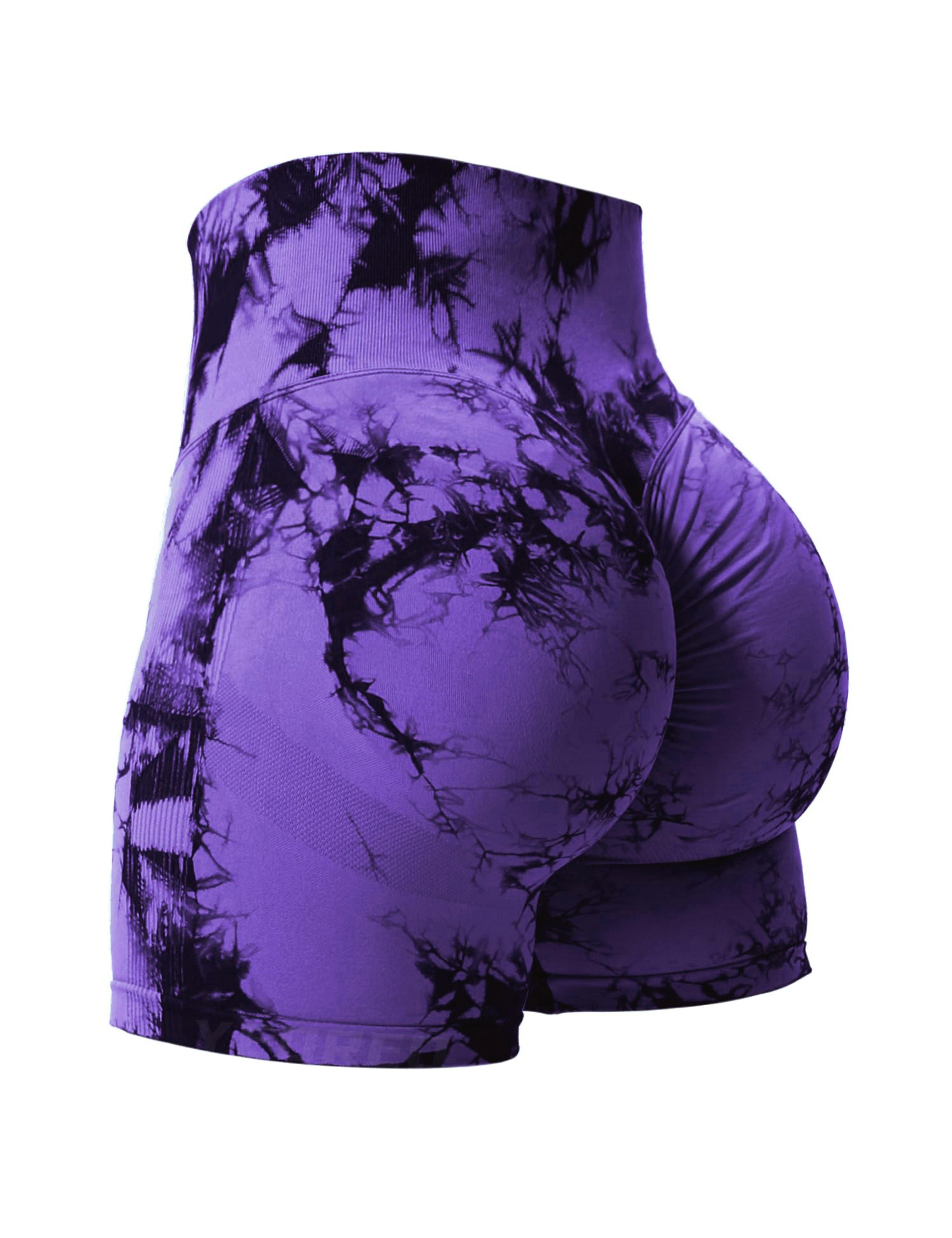 women's high waisted tie dye butt lifting stretch shorts