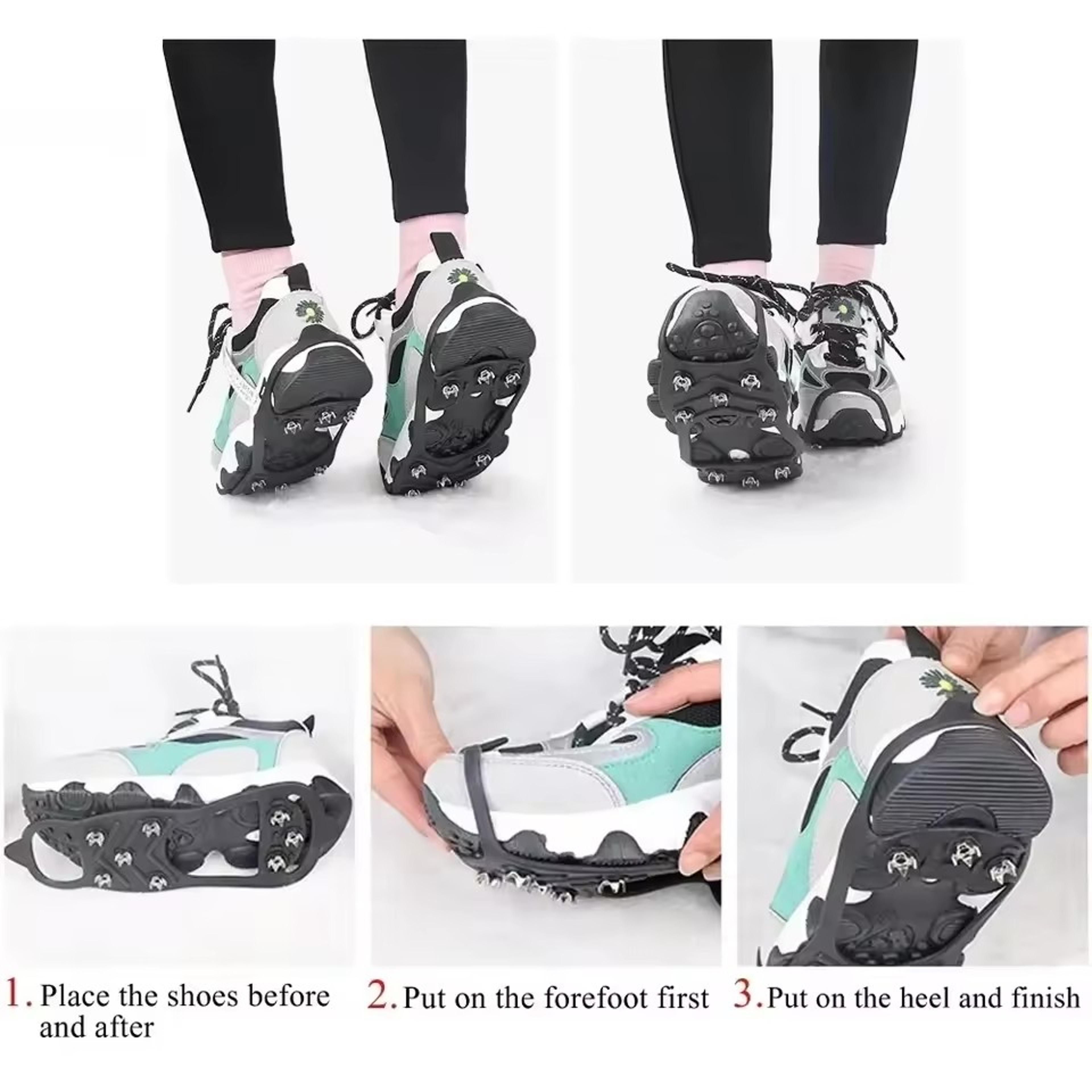 8Tooth Ice Grippers For Shoes  Rubber AntiSlip Winter Traction Covers 3