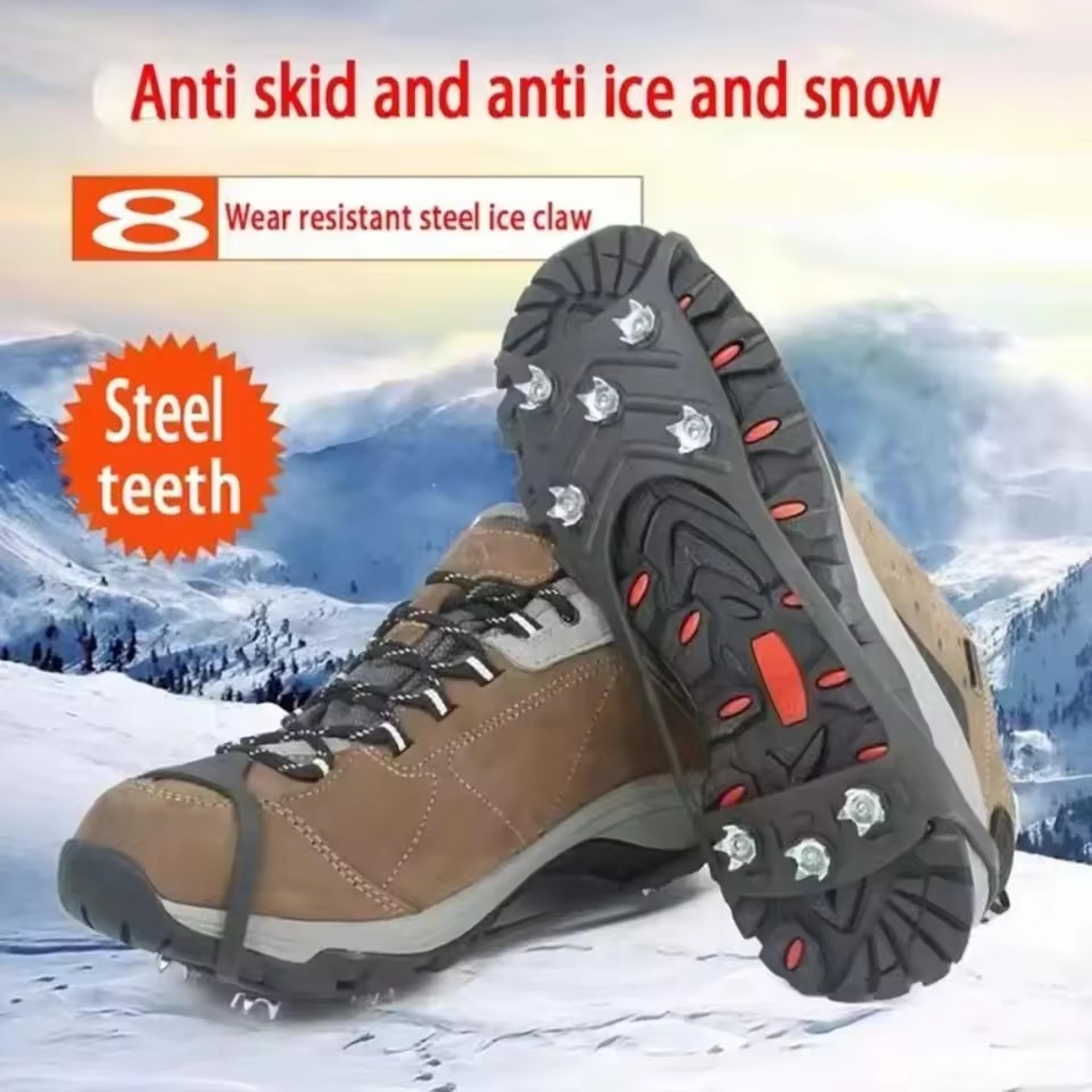 8Tooth Ice Grippers For Shoes  Rubber AntiSlip Winter Traction Covers 2