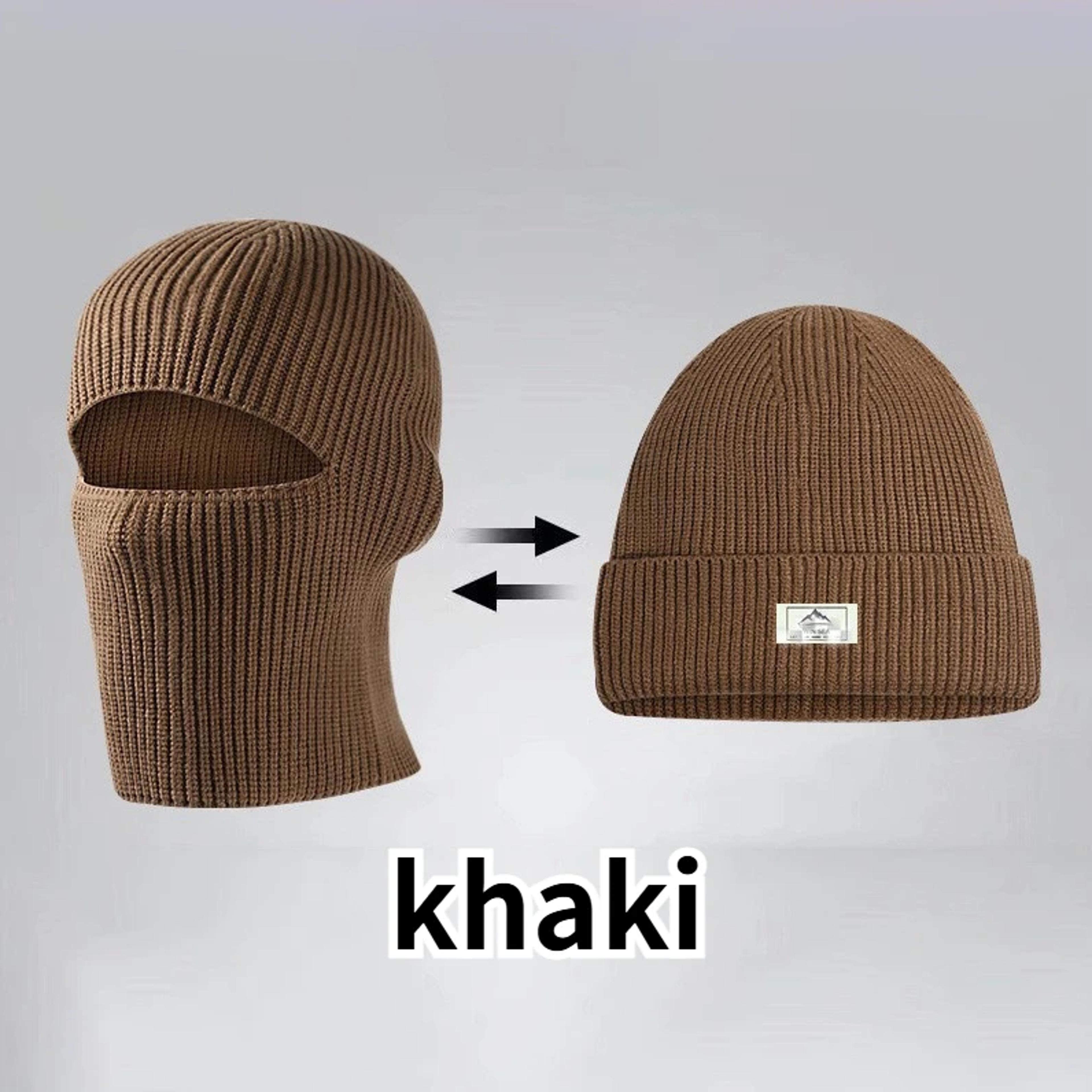 2-in-1 winter balaclava beanie hat – warm windproof full-face ski mask