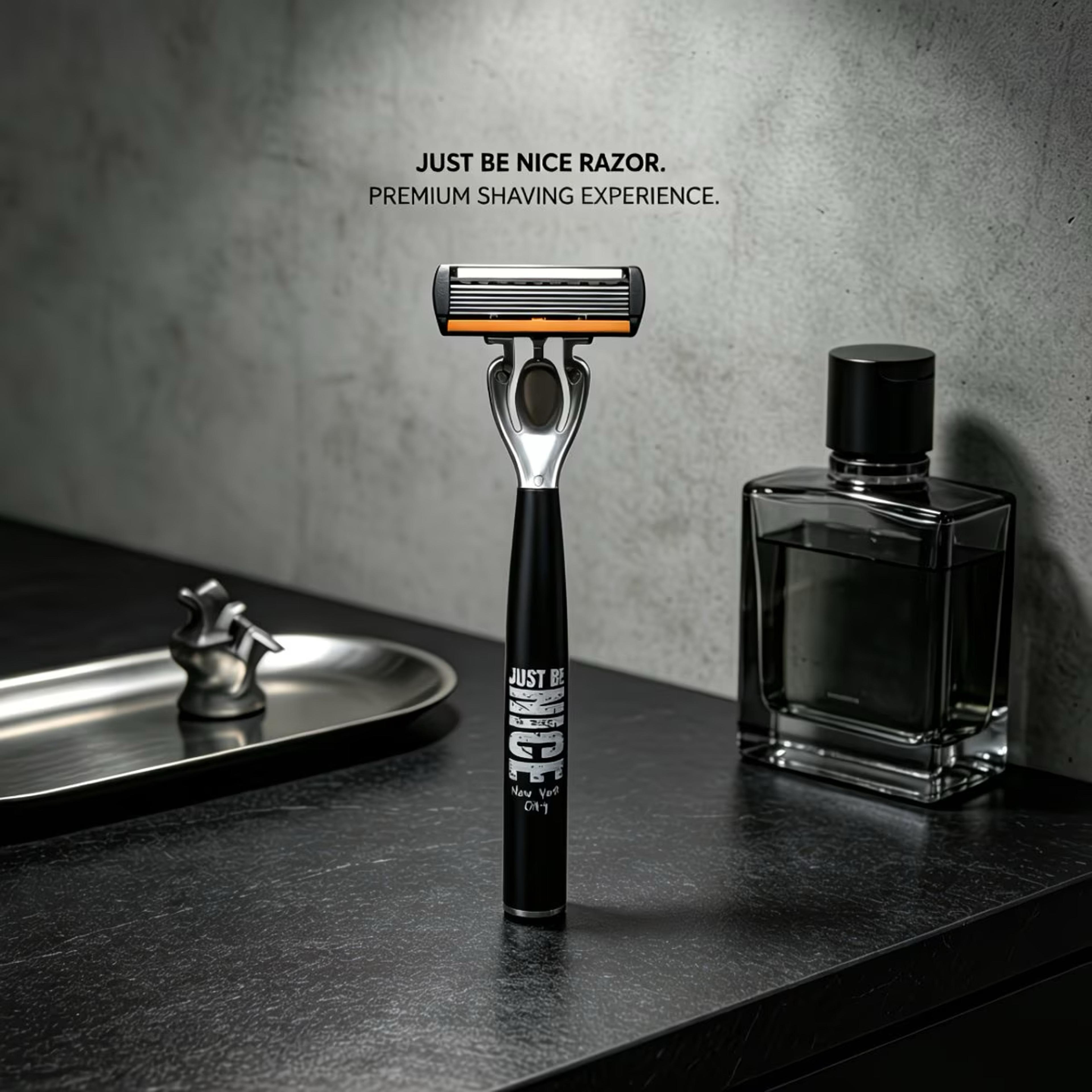 Mens Manual Safety Razor With 6 Stainless Steel Blades And Aloe Vera Strip 3