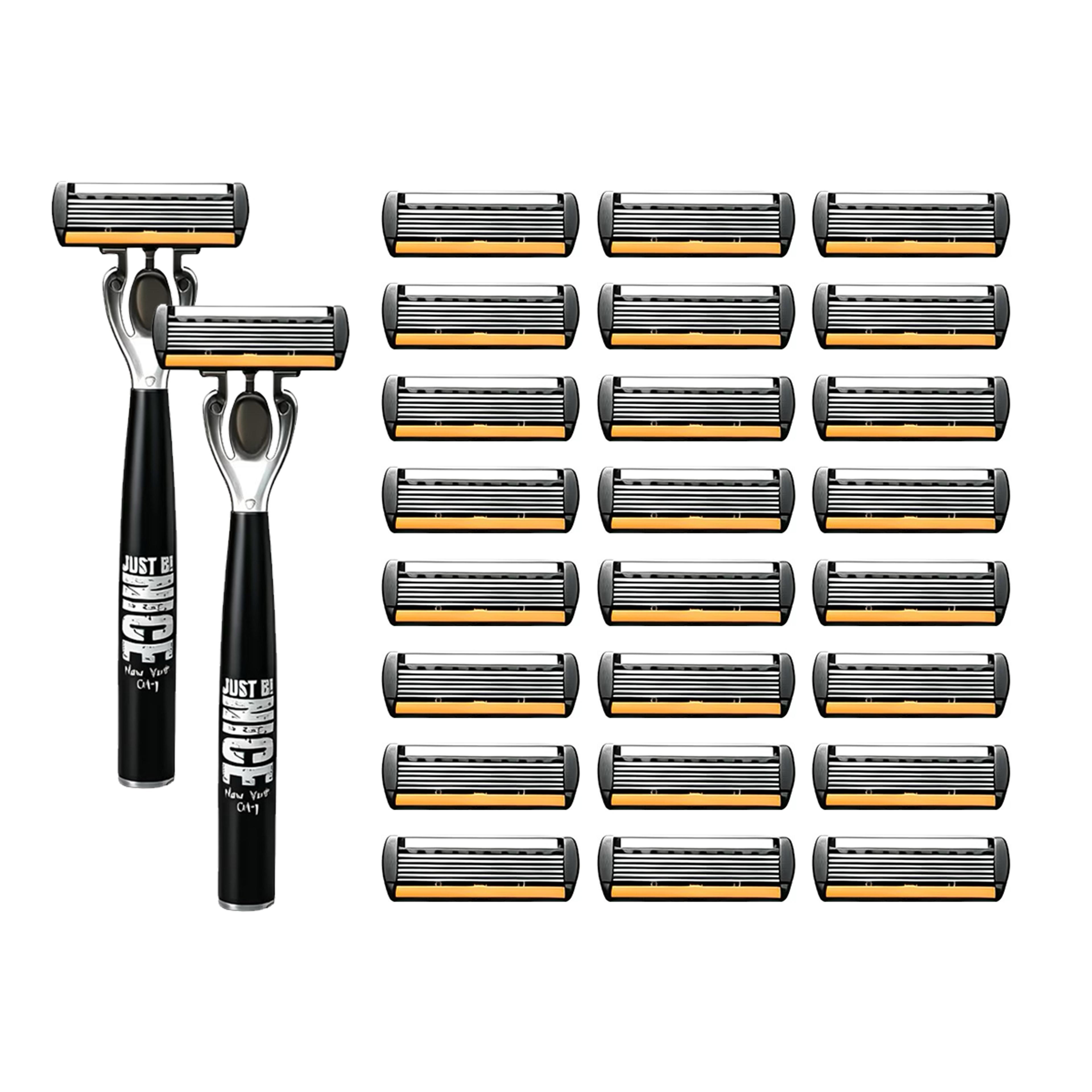 Mens Manual Safety Razor With 6 Stainless Steel Blades And Aloe Vera Strip 7
