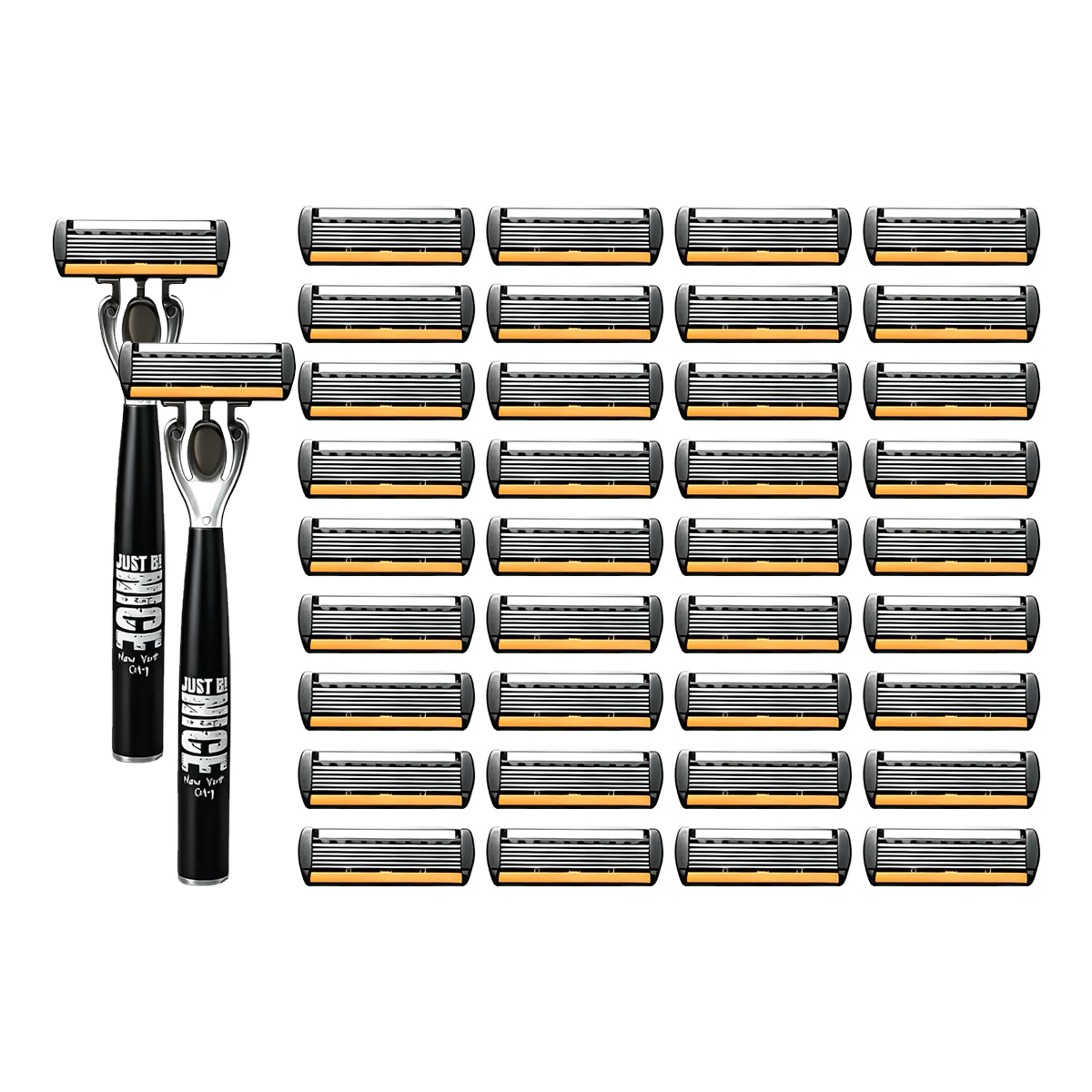 Mens Manual Safety Razor With 6 Stainless Steel Blades And Aloe Vera Strip 9