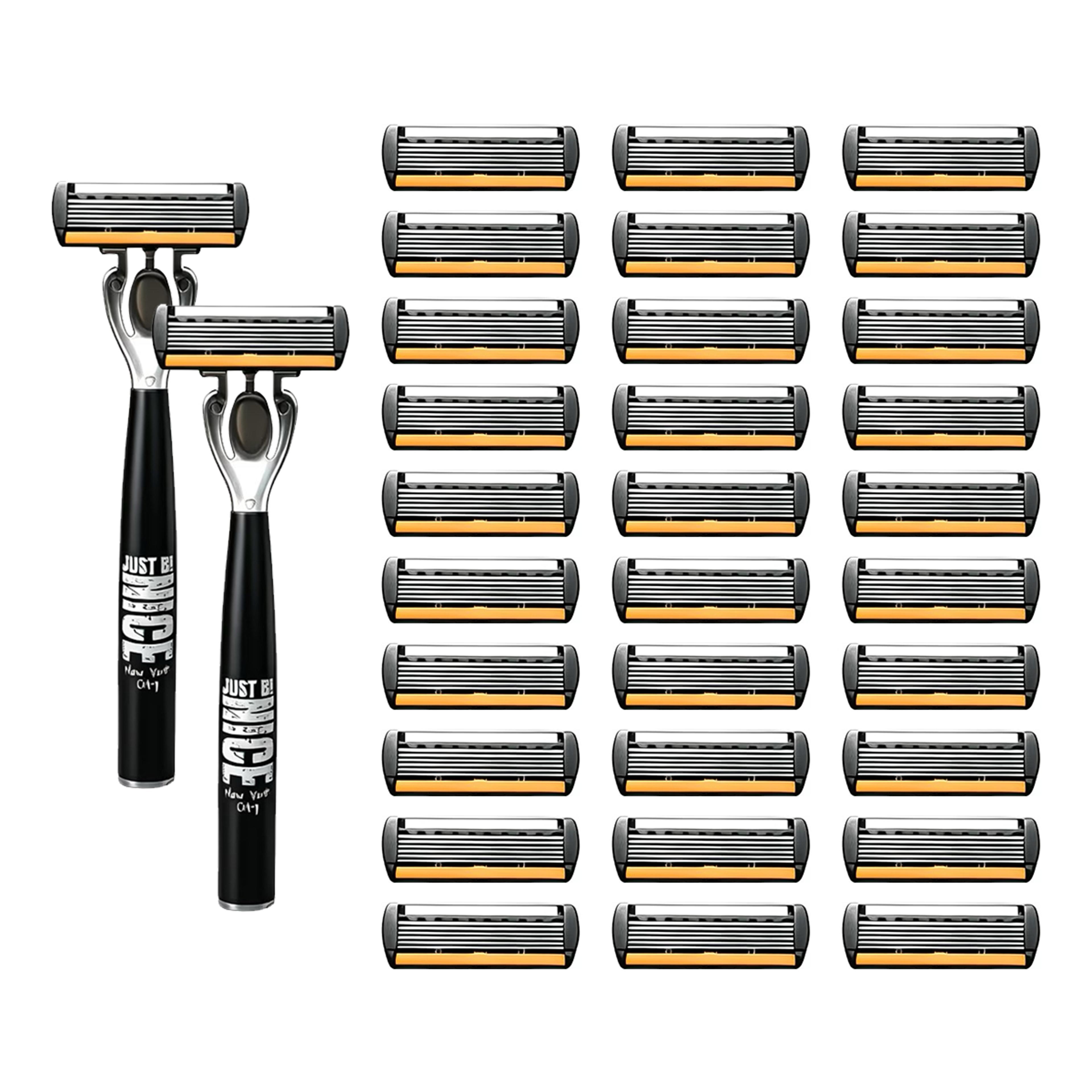 Mens Manual Safety Razor With 6 Stainless Steel Blades And Aloe Vera Strip 10