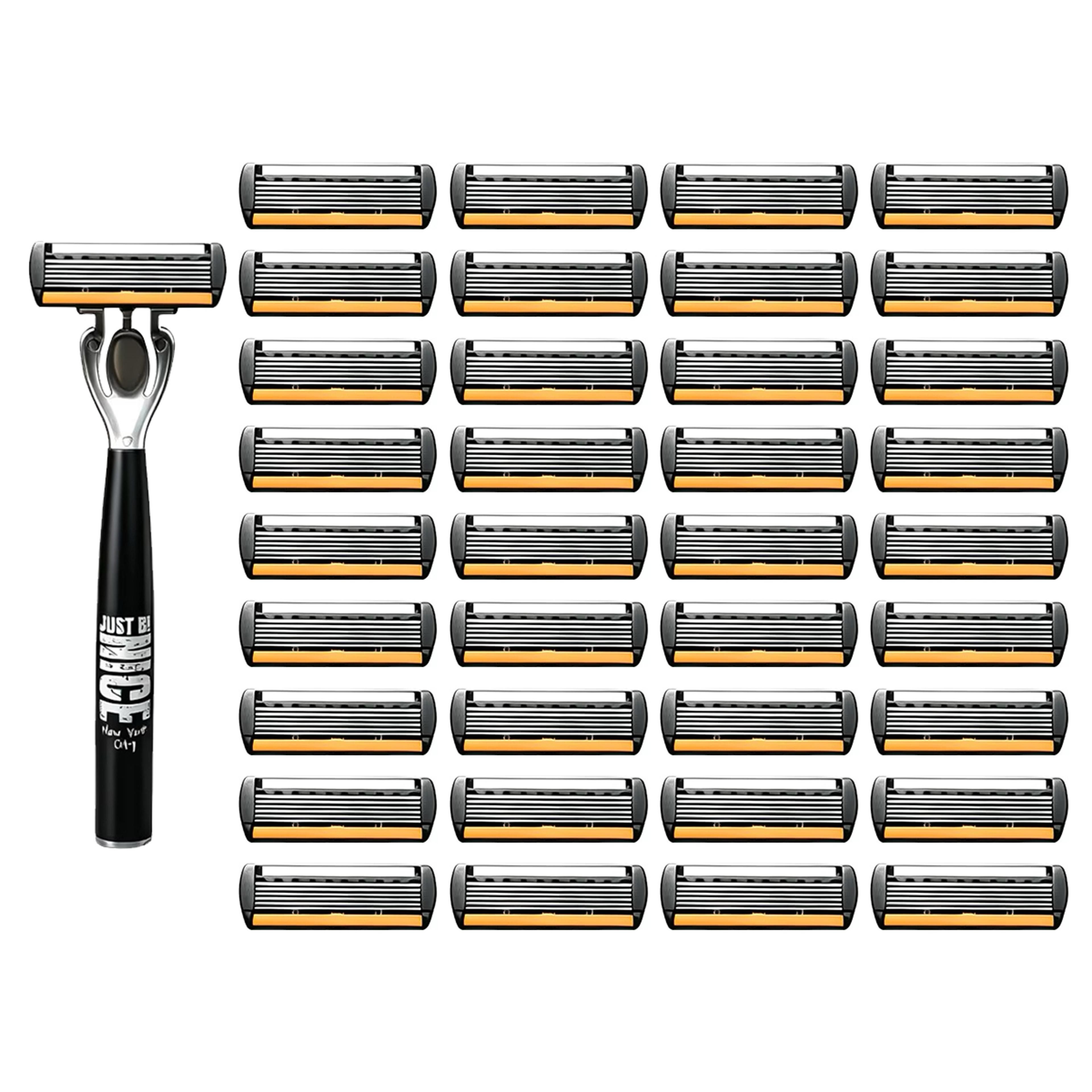 Mens Manual Safety Razor With 6 Stainless Steel Blades And Aloe Vera Strip 16