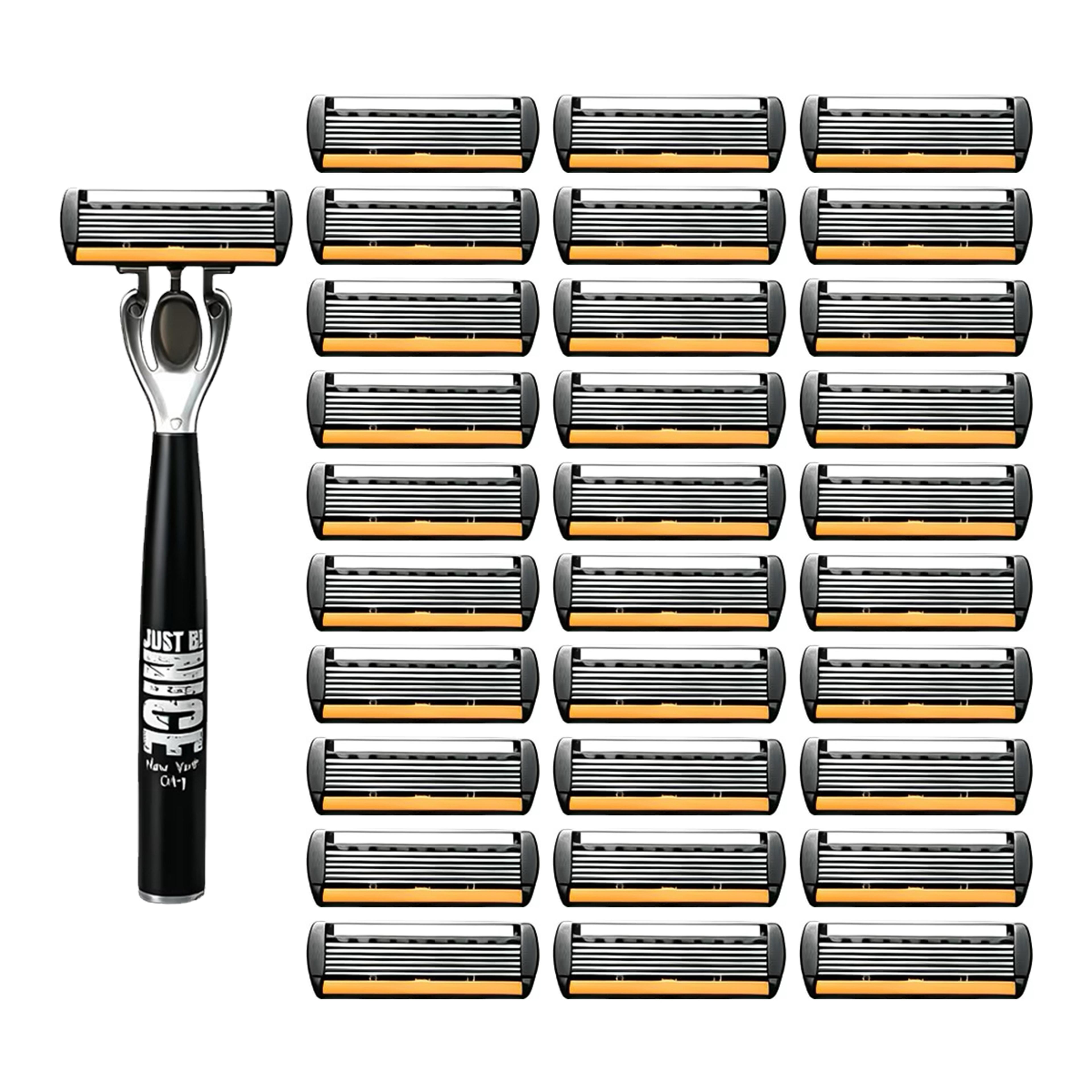 Mens Manual Safety Razor With 6 Stainless Steel Blades And Aloe Vera Strip 13