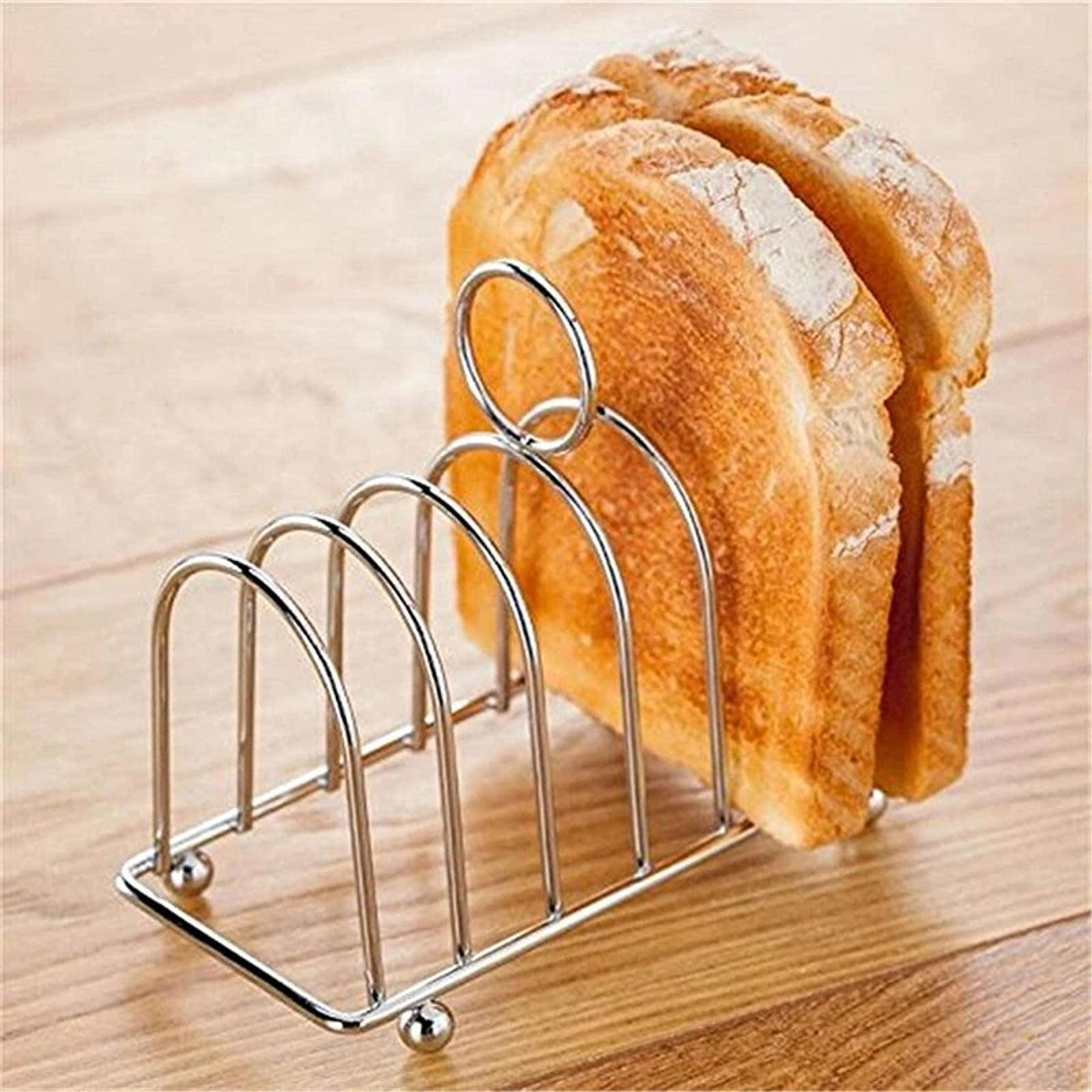 stainless steel toast bread rack: 6-slice holder for home & restaurant