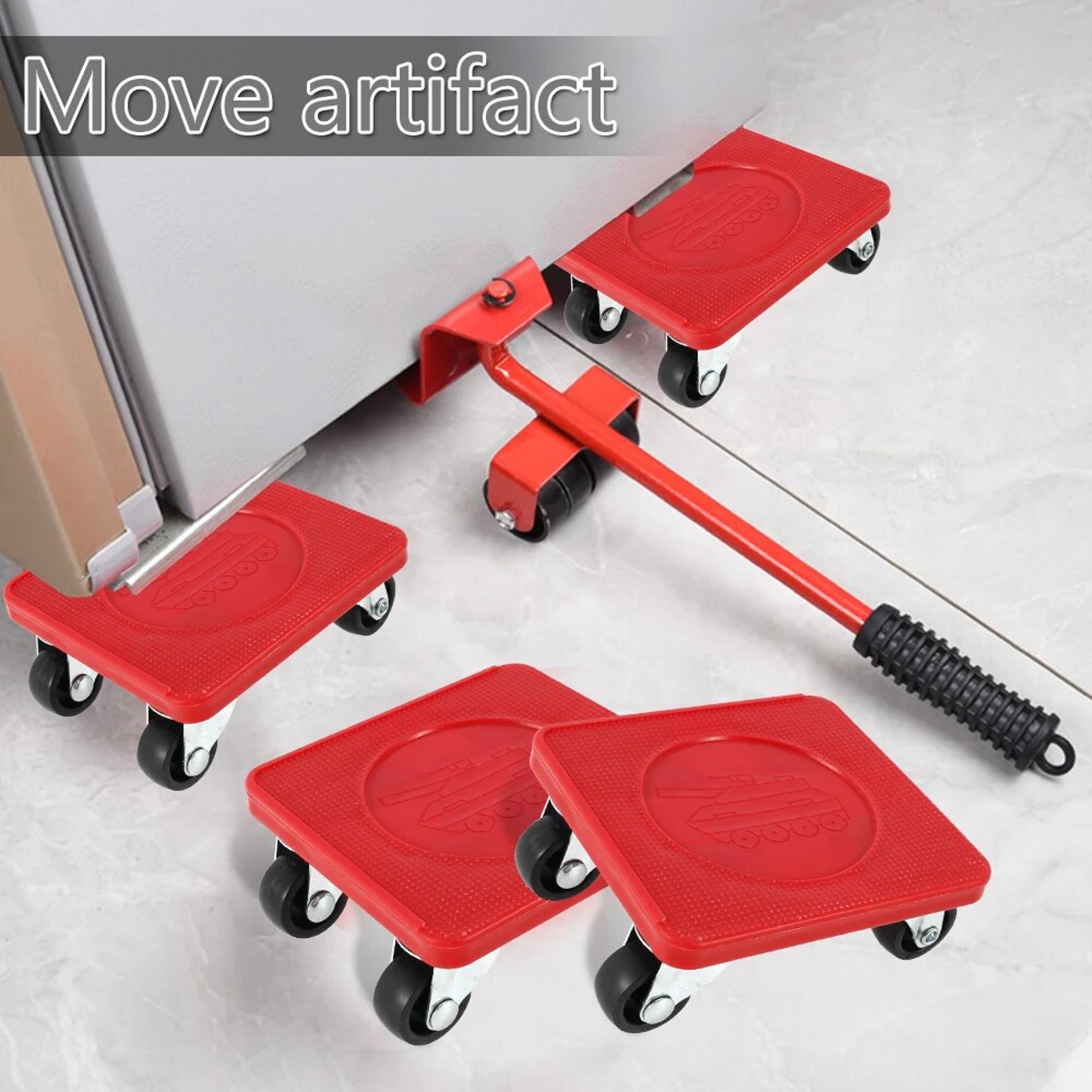 5 piece heavy duty furniture moving roller set: easy & safe appliance mover sliders
