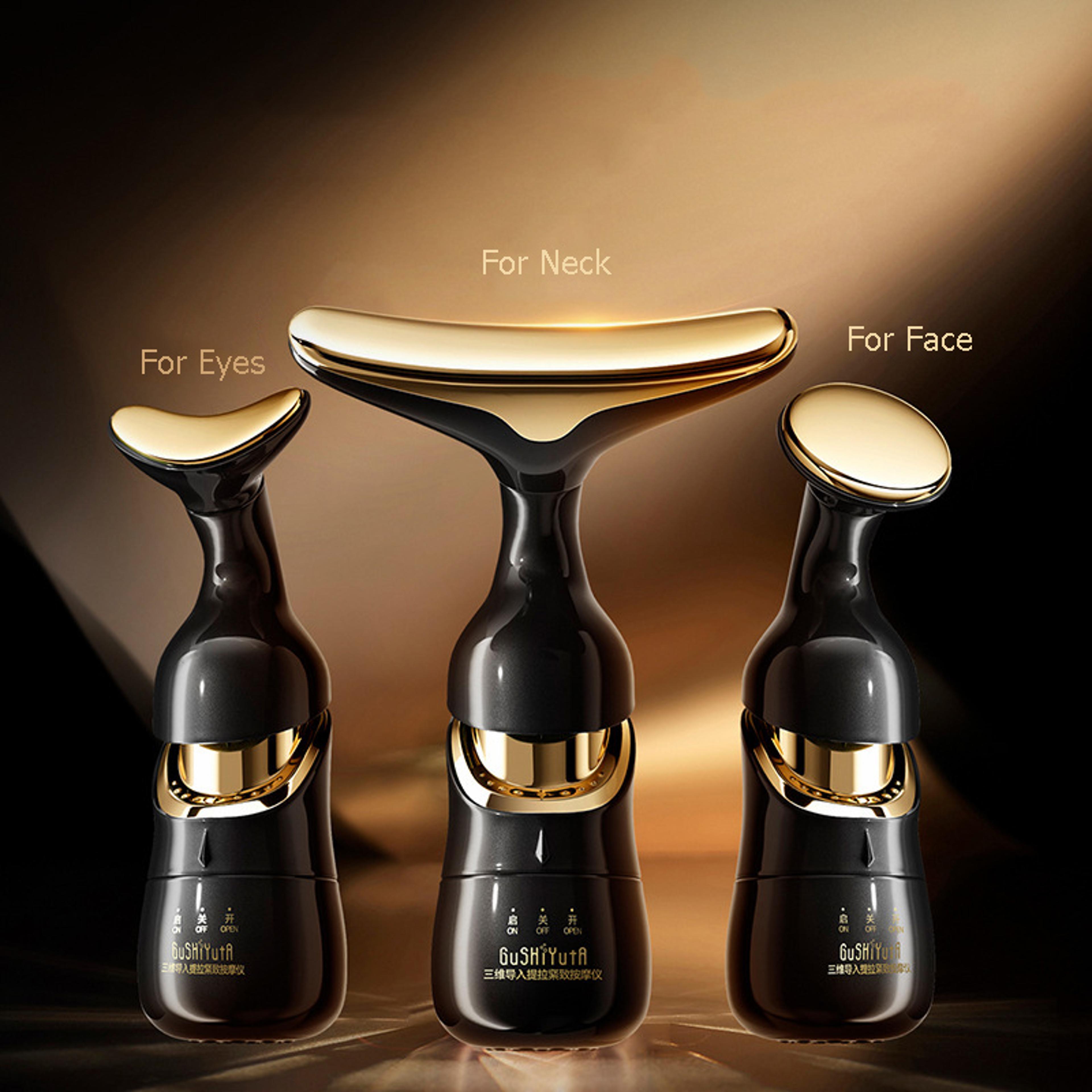3 in 1 face massager neck facial eye massage v-line face lifting massager anti aging wrinkle removal skin beauty device for home