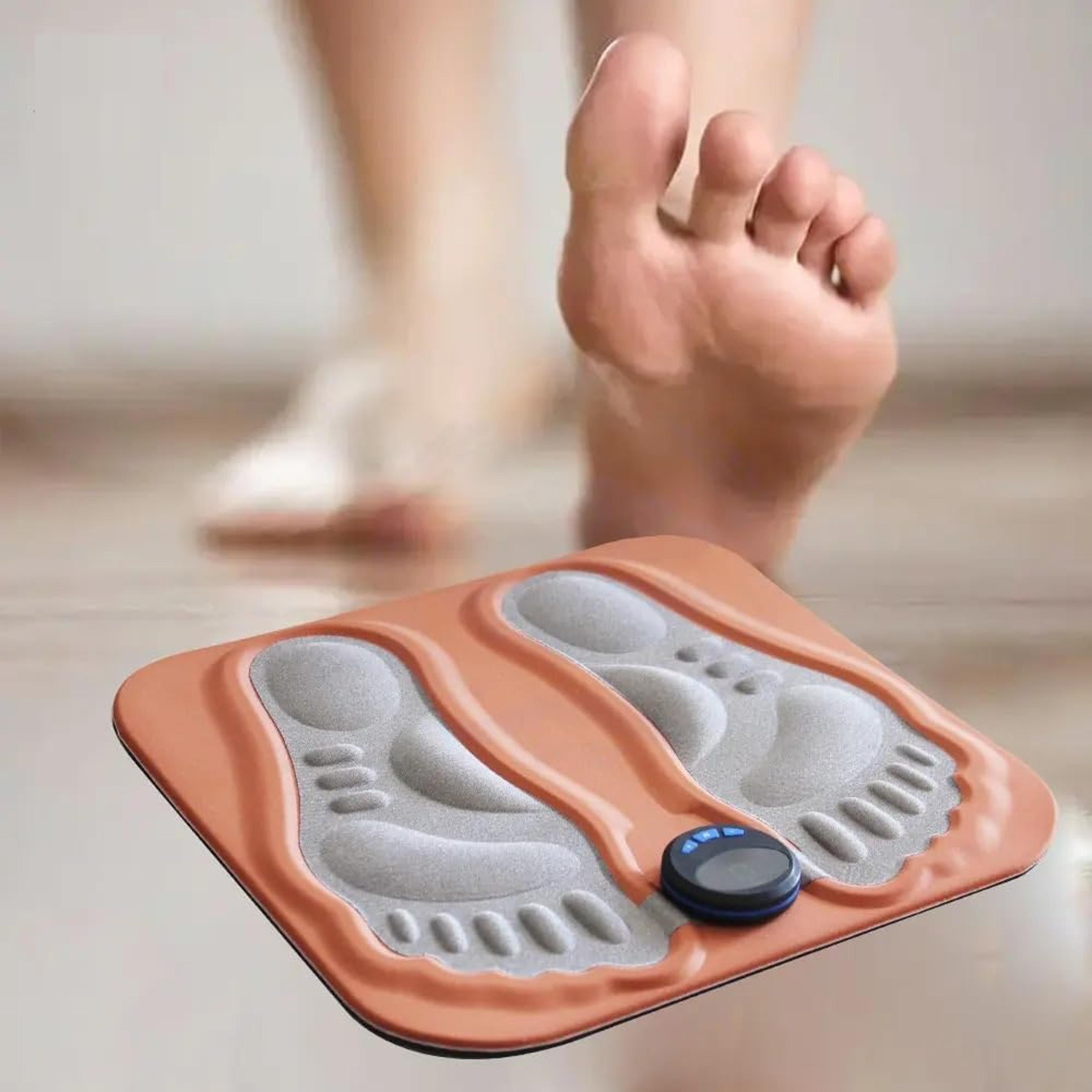 rechargeable smart feet massager pad, slim legs foot mat for travel, home & office use