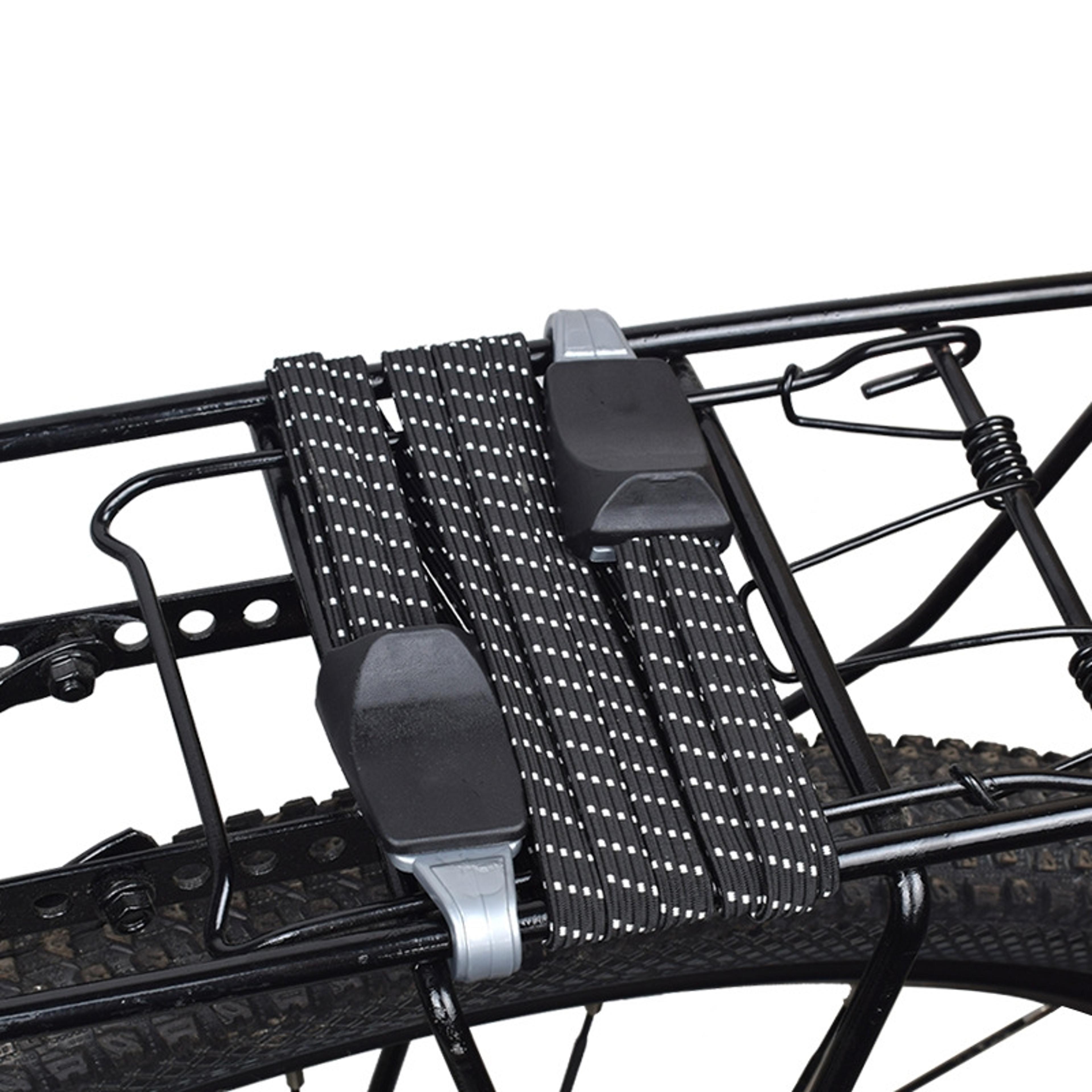 heavy duty bicycle luggage ropes, elastic rubber straps with hooks for mountain bike racks & bags